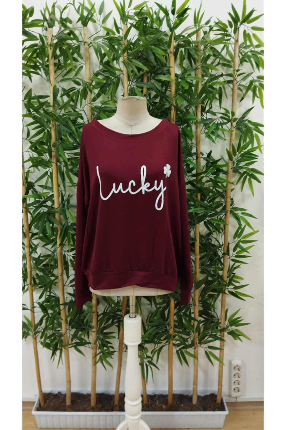 Kadın Uzun Kollu Bisiklet Yaka Viskon Iki Iplik Bluz