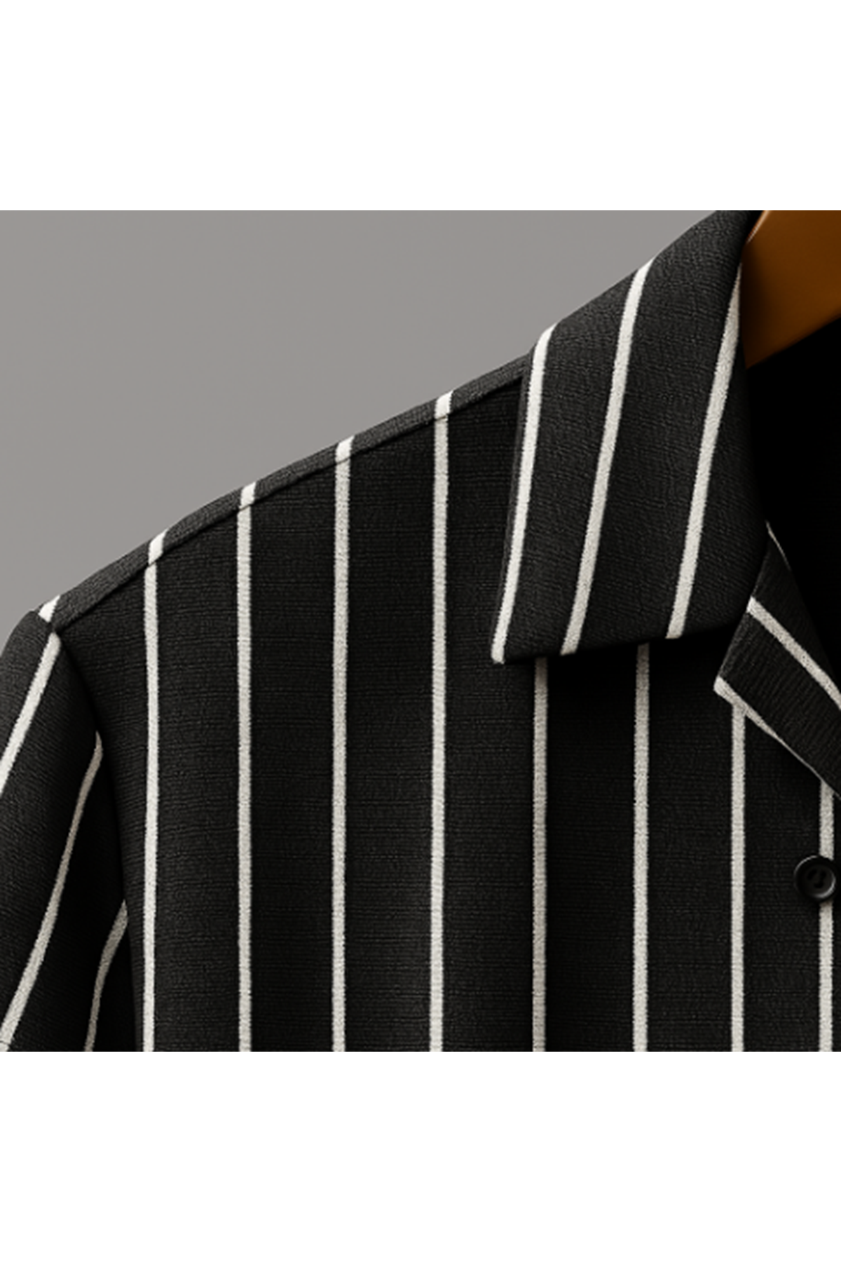 Erkek Kısa Kollu Beyaz çizgi Desenli örme Kumaş Pamuklu Gömlek