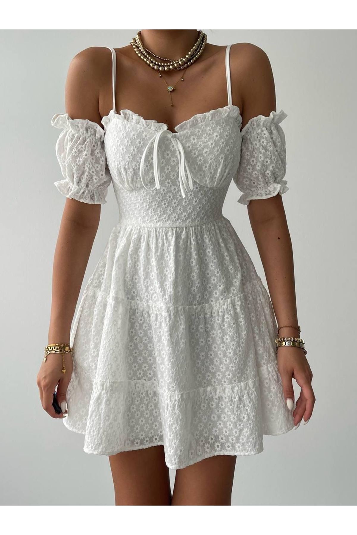 Lucca Kolu Lastikli Mini Elbise