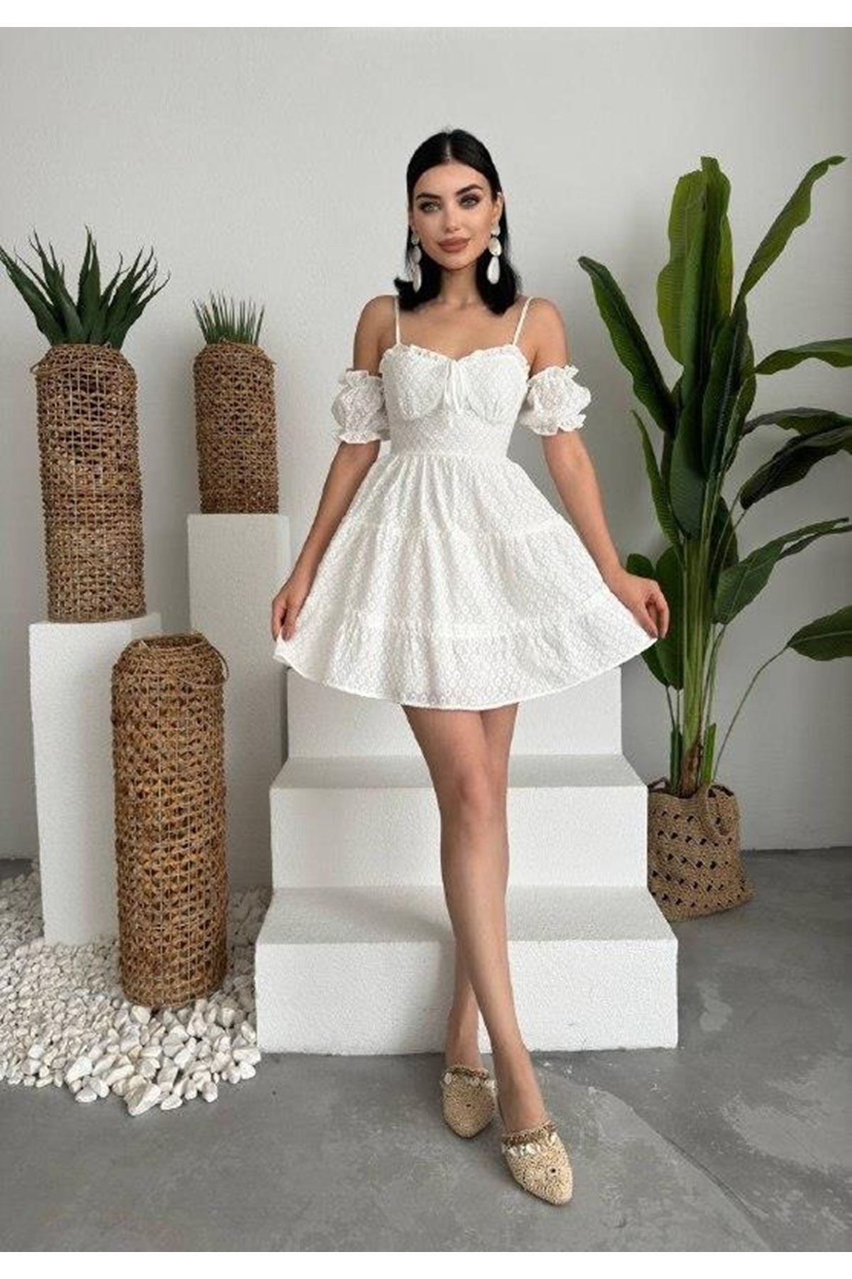 Lucca Kolu Lastikli Mini Elbise