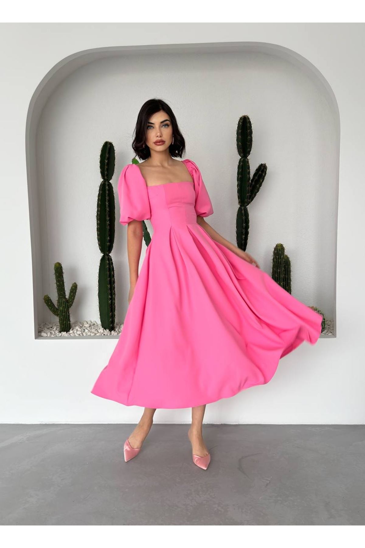 Benjamin Çan Etekli Midi Boy Elbise