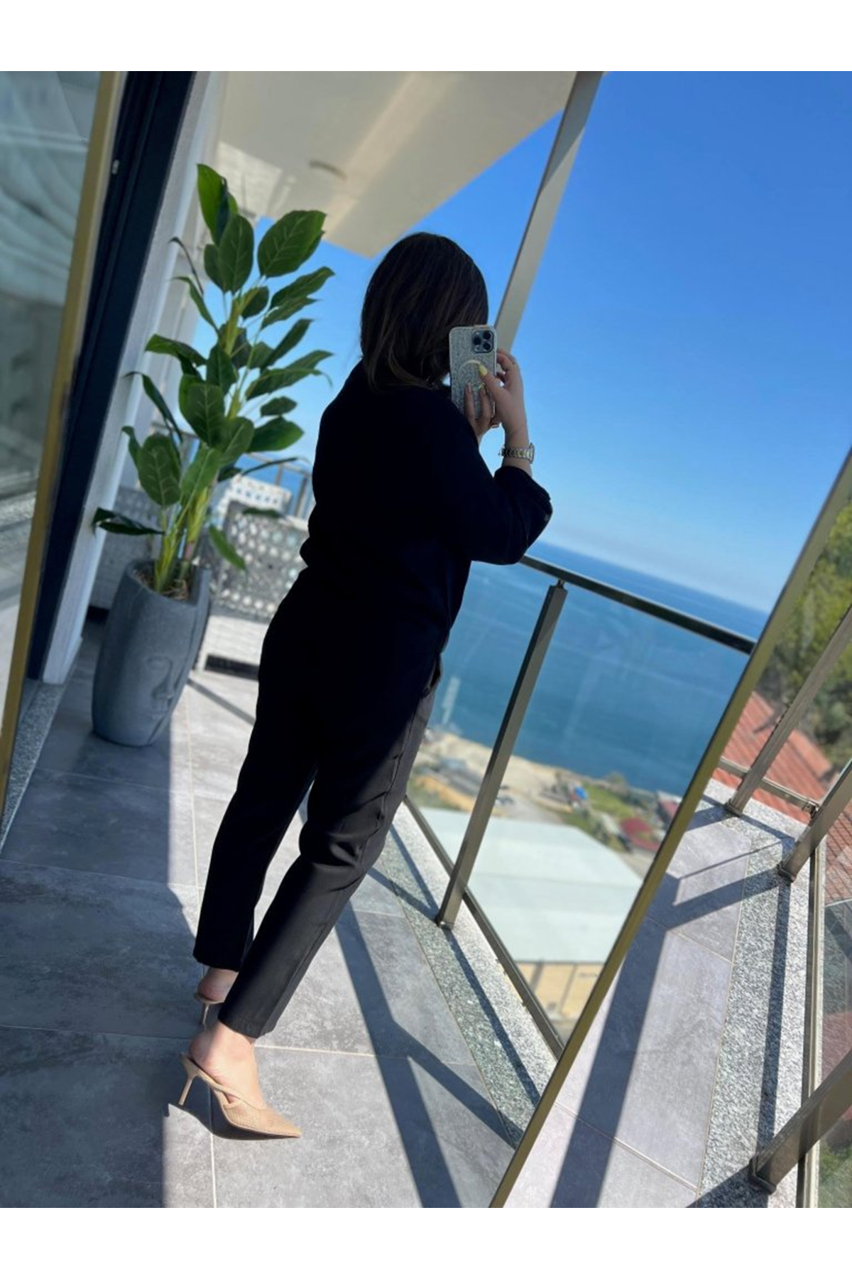 Kadın Uzun Kollu önden Fermuarlı Modal Ceket Ve Pantolon Ikili Takım