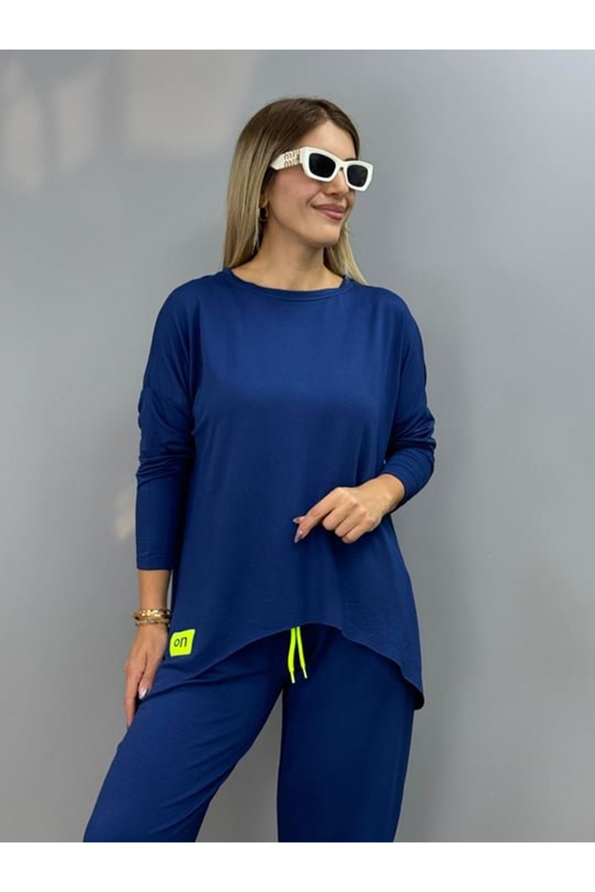 Kadın Iki Iplik Viskon Pamuk Kumaş Arma Detaylı Ikili Takım