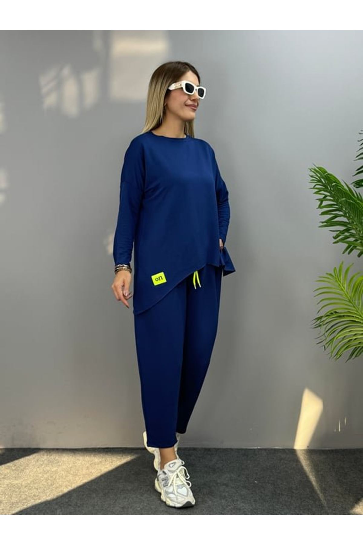 Kadın Iki Iplik Viskon Pamuk Kumaş Arma Detaylı Ikili Takım