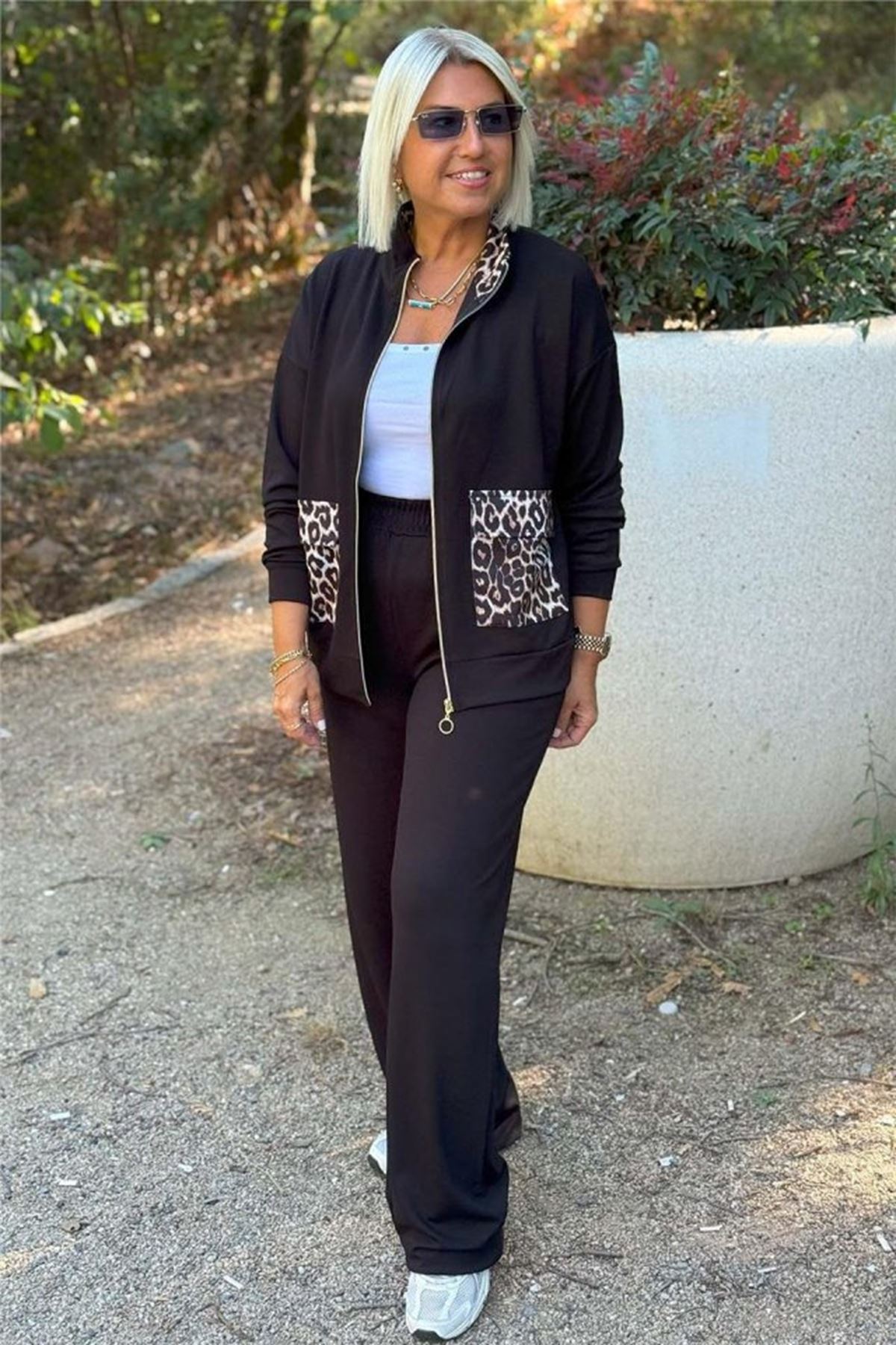 Kadın Uzun Kollu Lepoar Cep Detay Modal Kumaş Ikili Takım