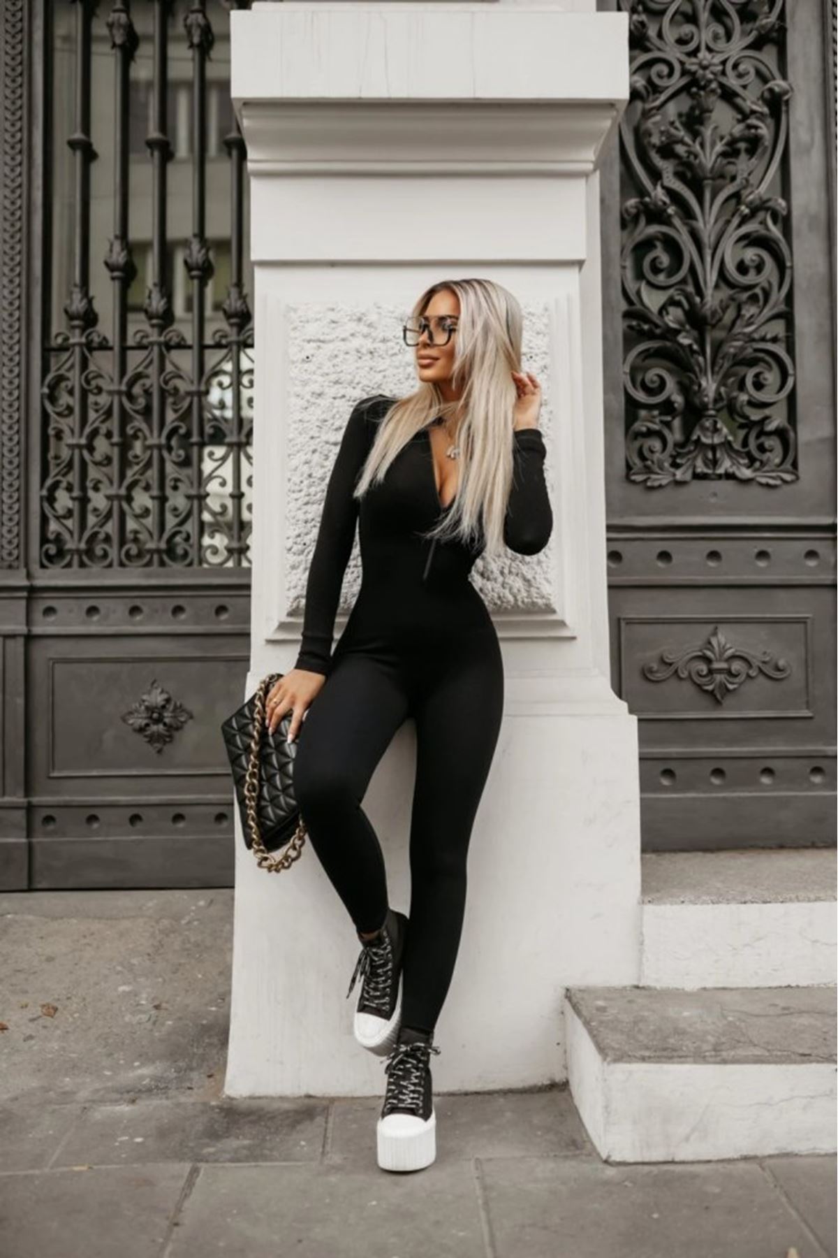 Kadın Uzun Kollu Fermuarlı Kaşkorse Tulum