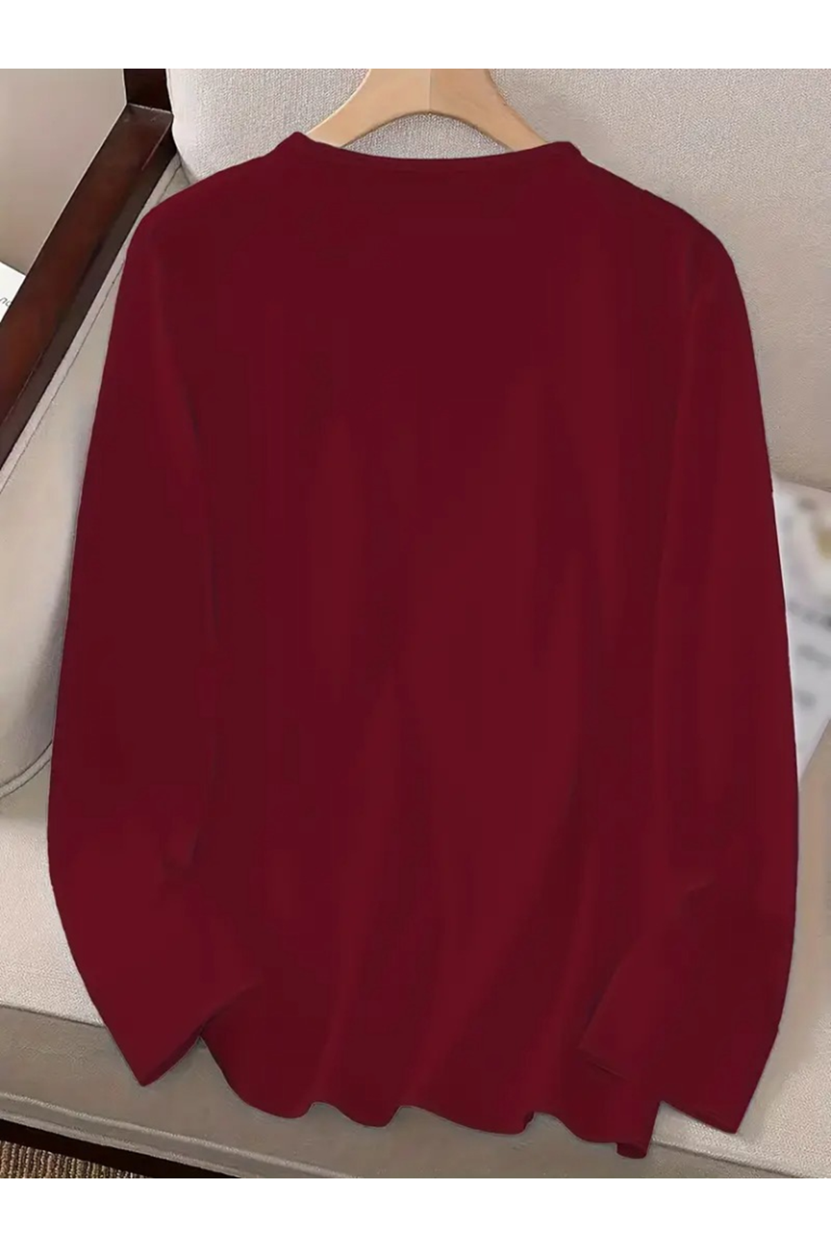 Kadın Uzun Kollu Bisiklet Yaka Yazı Baskılı Viskon Bluz