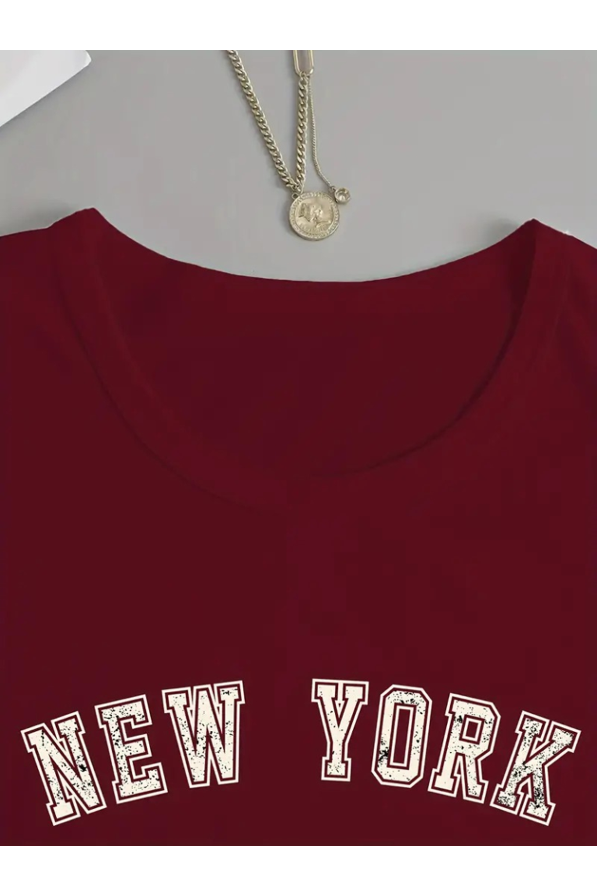 Kadın Uzun Kollu Bisiklet Yaka Yazı Baskılı Viskon Bluz