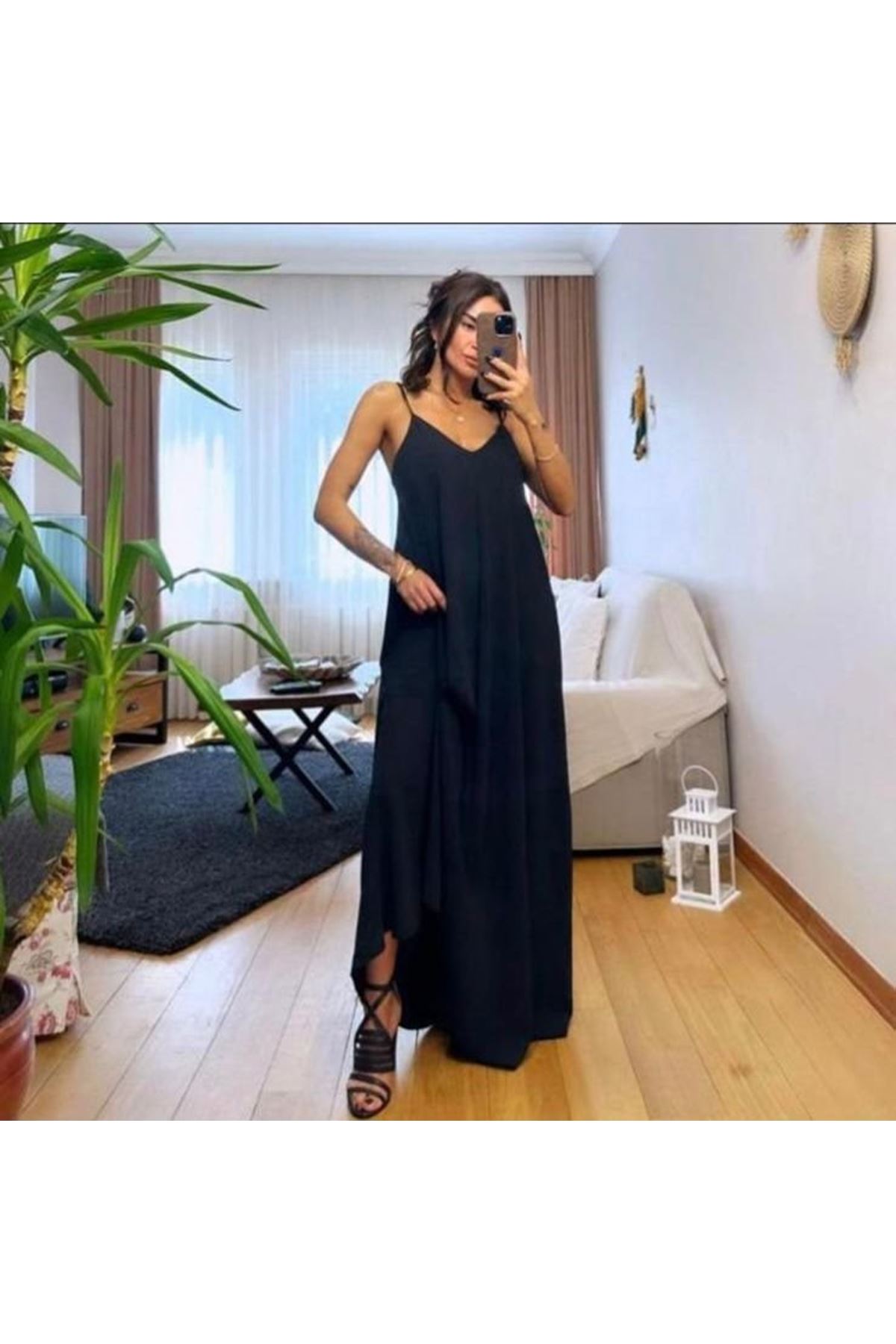 Kadın Ip Askılı Salaş Süprem Kumaş Elbise