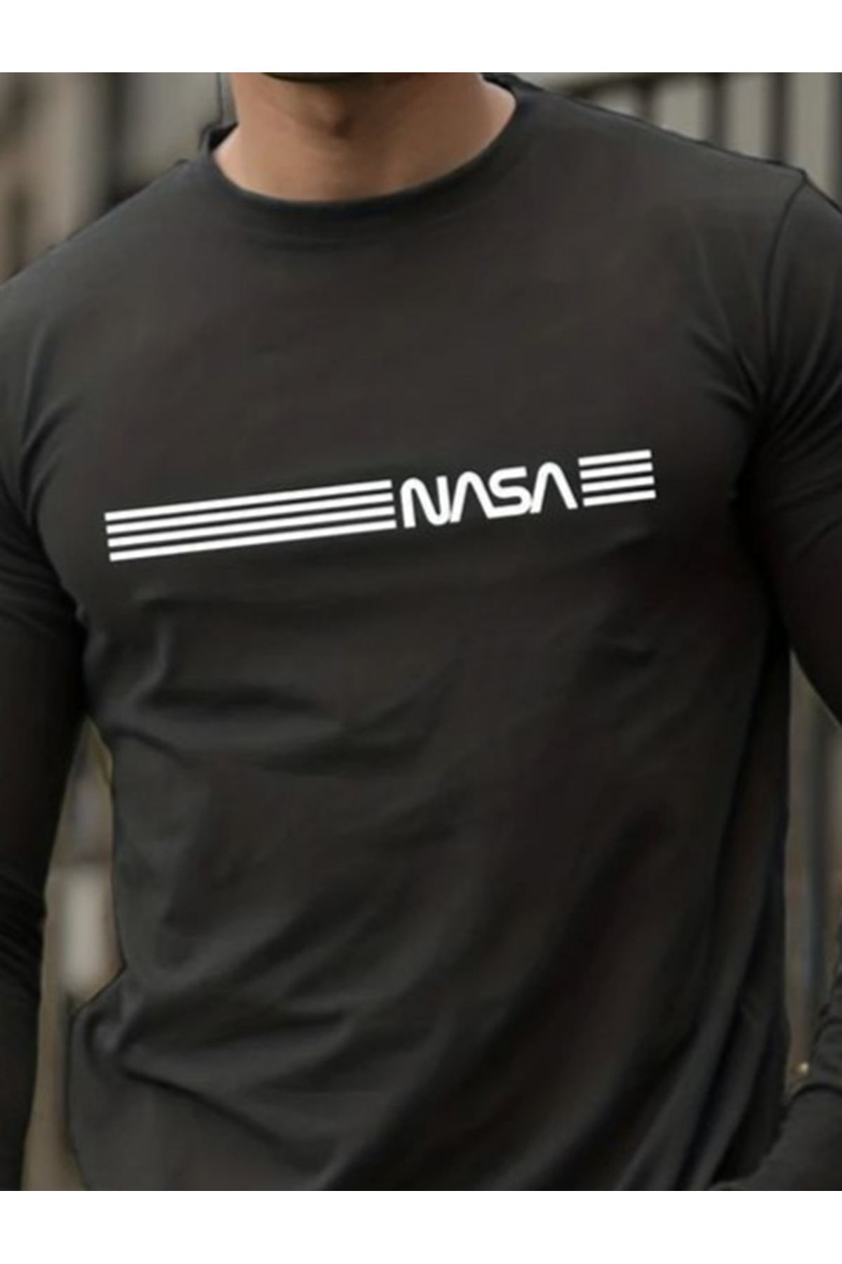 Erkek Uzun Kollu Bisiklet Yaka Viskon Sweat