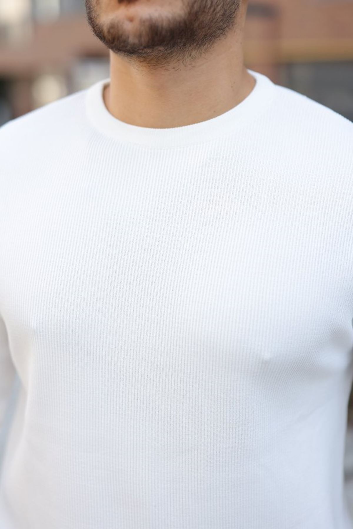 Erkek Selanik Örme Bisiklet Yaka Triko