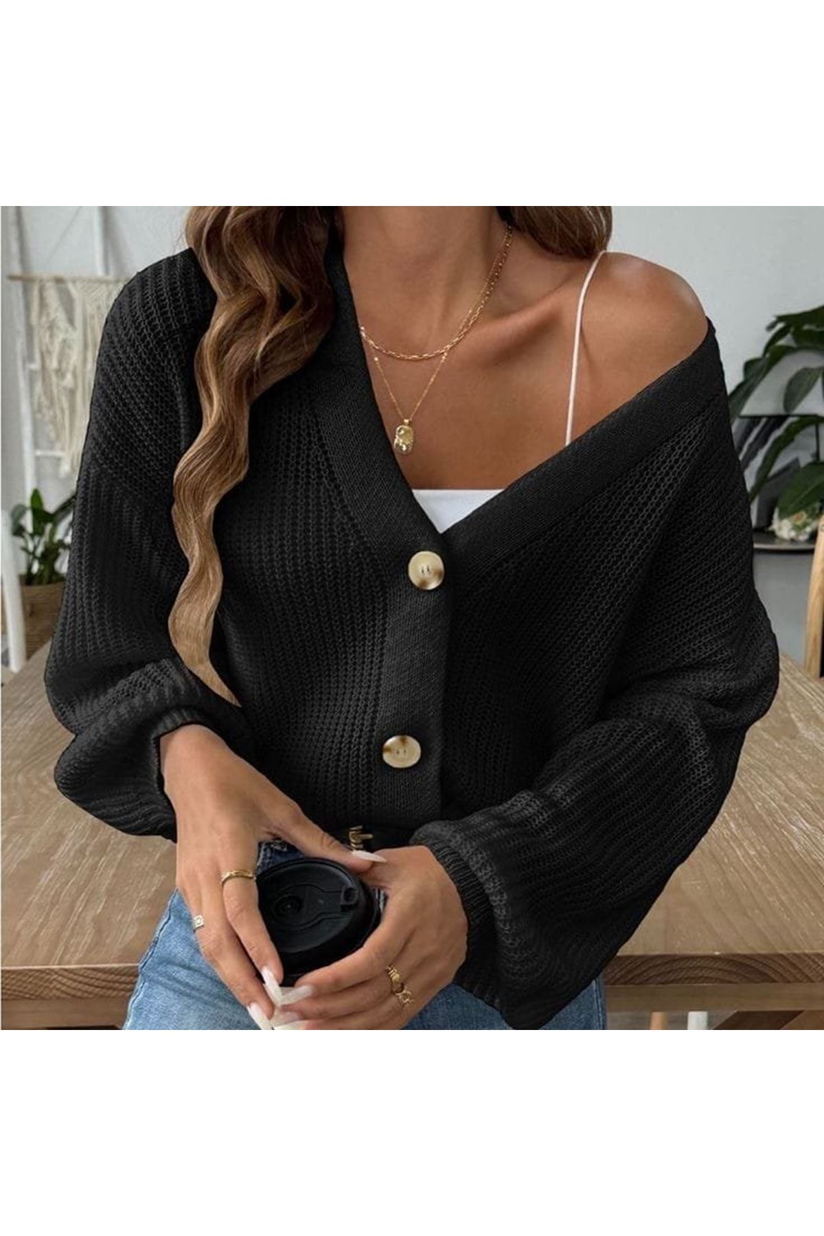 Kadın önü Düğmelitriko Hırka