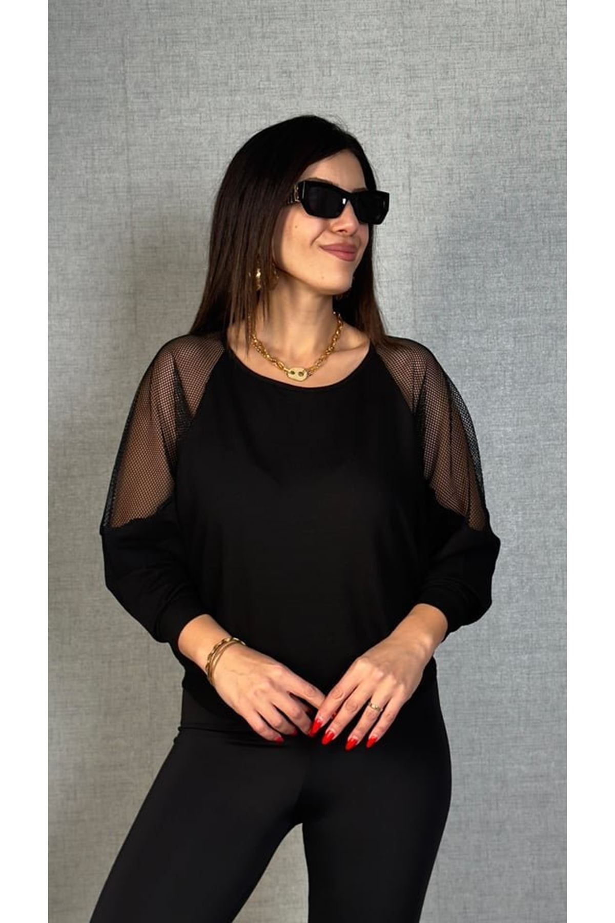 Kadın Omuzları File Detay Fakir Kol Bluz