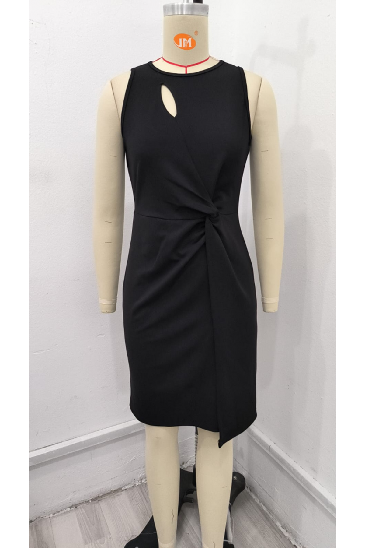 Kadın Sıfır Kol Pencere Ve Bel Detay Ithal Krep Elbise