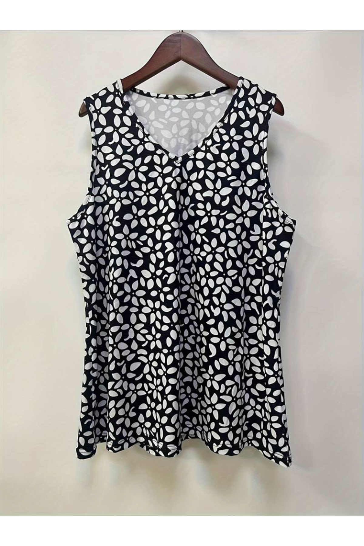 Kadın V Yakalı çiçek Baskılı Salaş Süprem Bluz