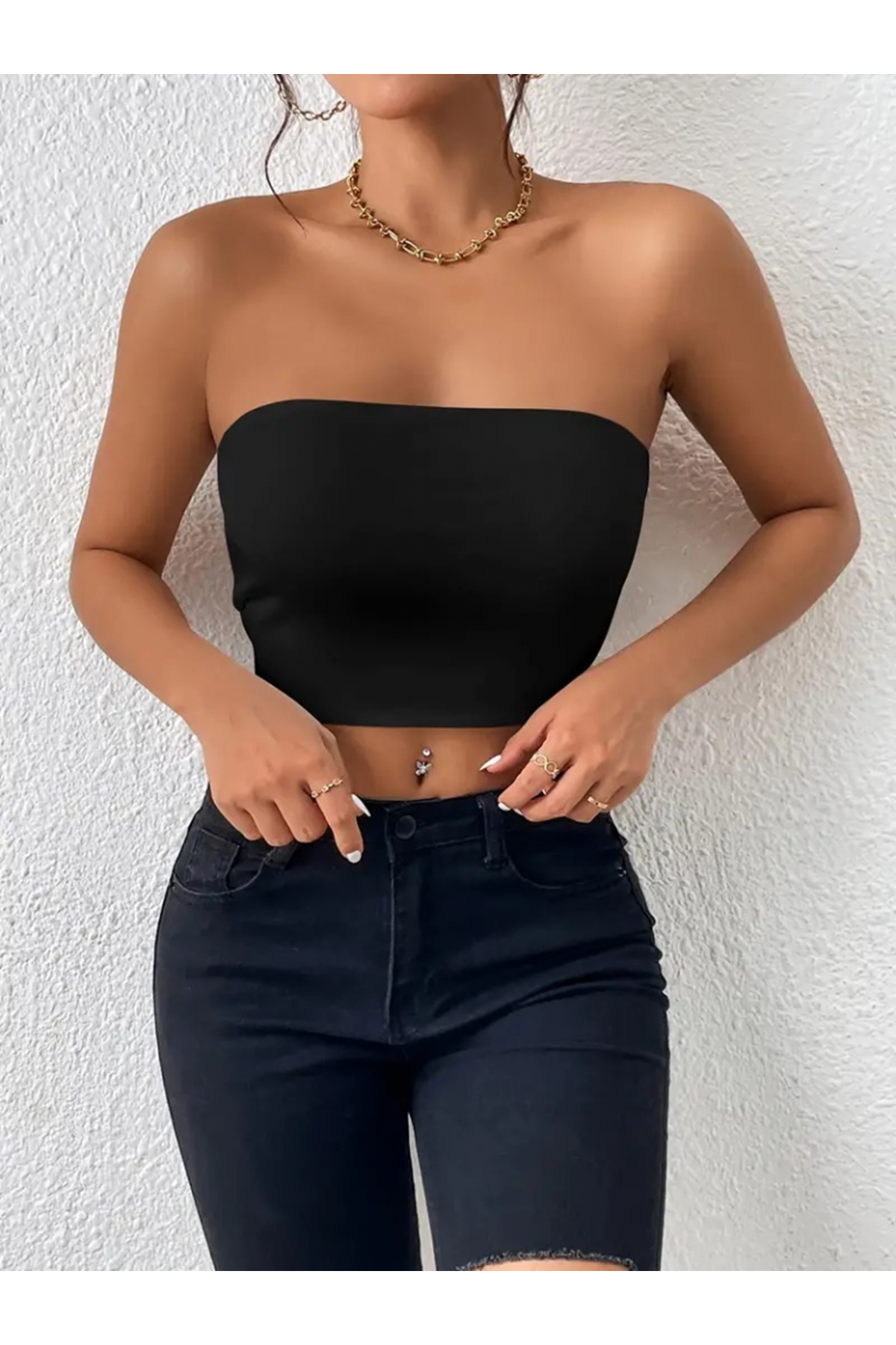 Kadın Straplez Dalgıçbluz