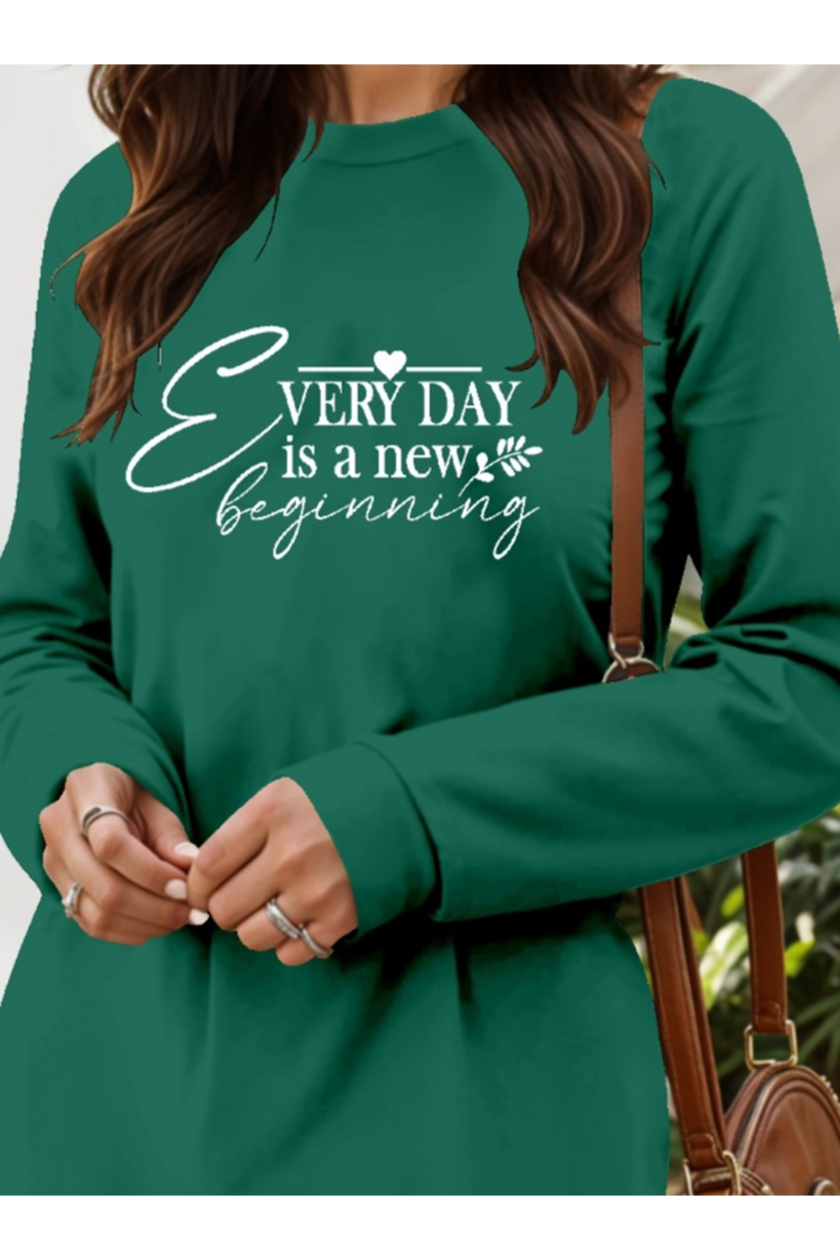 Kadın Uzun Kollu Bisiklet Yaka Kısa Viskon Iki Iplik Elbise