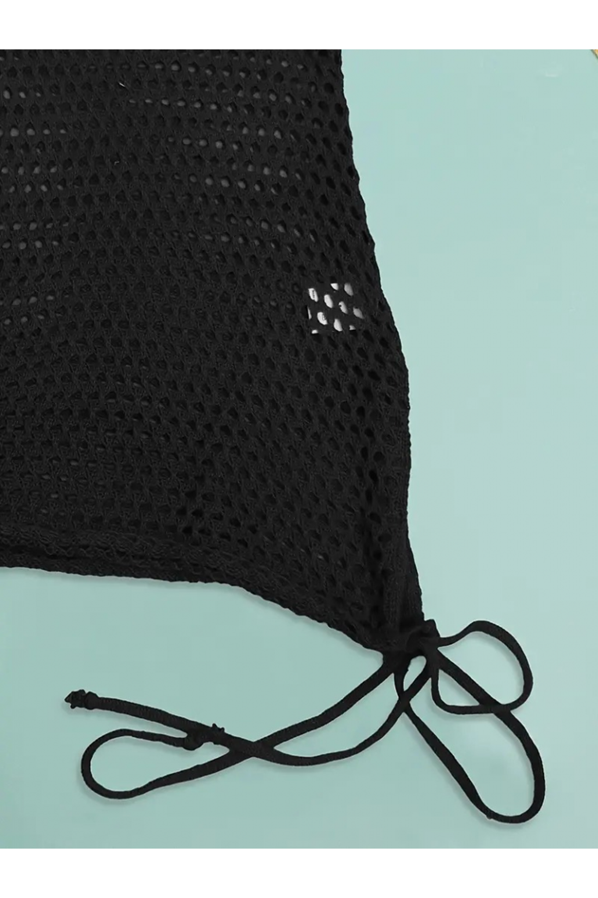 Kadınaskılı Eteği Büzgü Bağlama Detay Delikli örme Triko Pareo Elbise