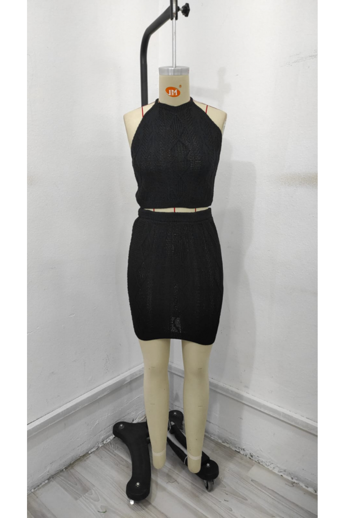 Kadın Kolsuz Mini Erer Crop Ikili Triko Takım