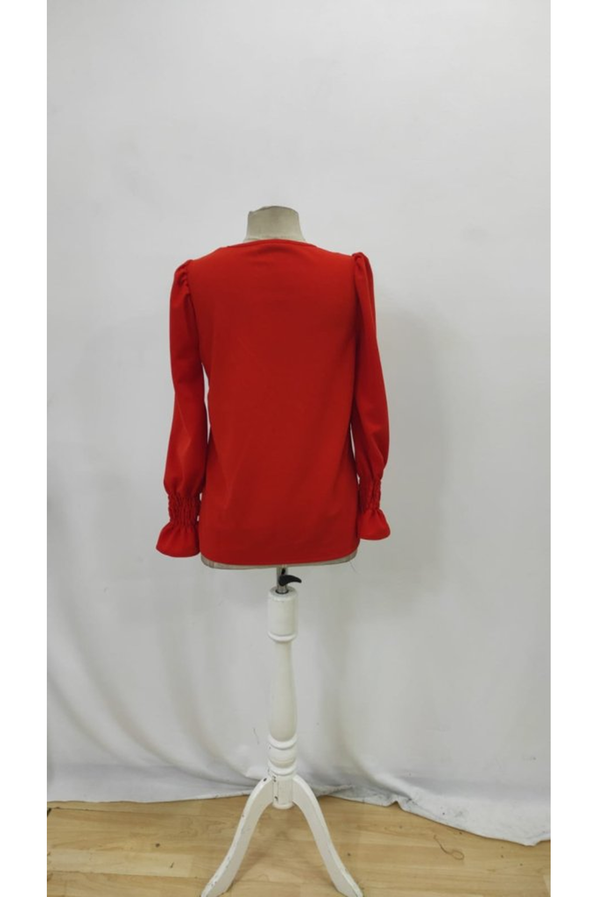 Kadın Uzun Kollu V Yakalı Salaş Ithal Krep Bluz