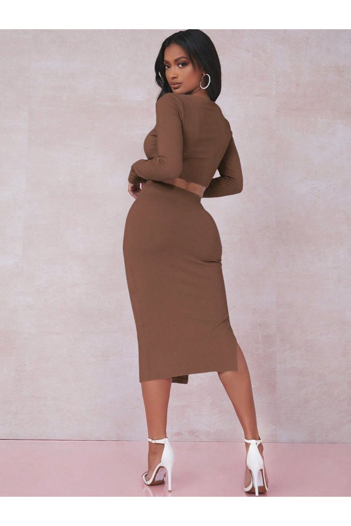 Kadın Siyah Kaşkorse Kumaş İkili Takım