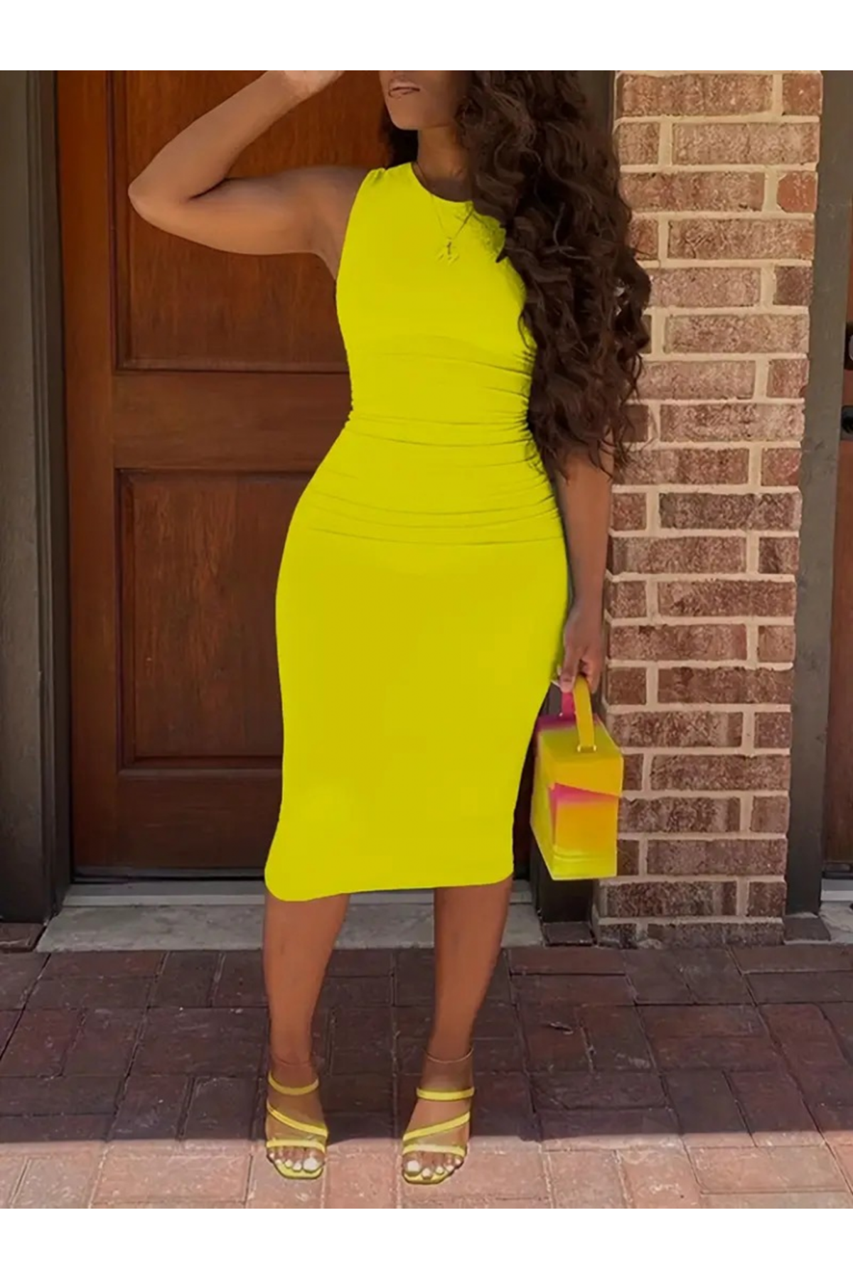 Kadın Bodycon Midi Boy Dalgıç Elbise