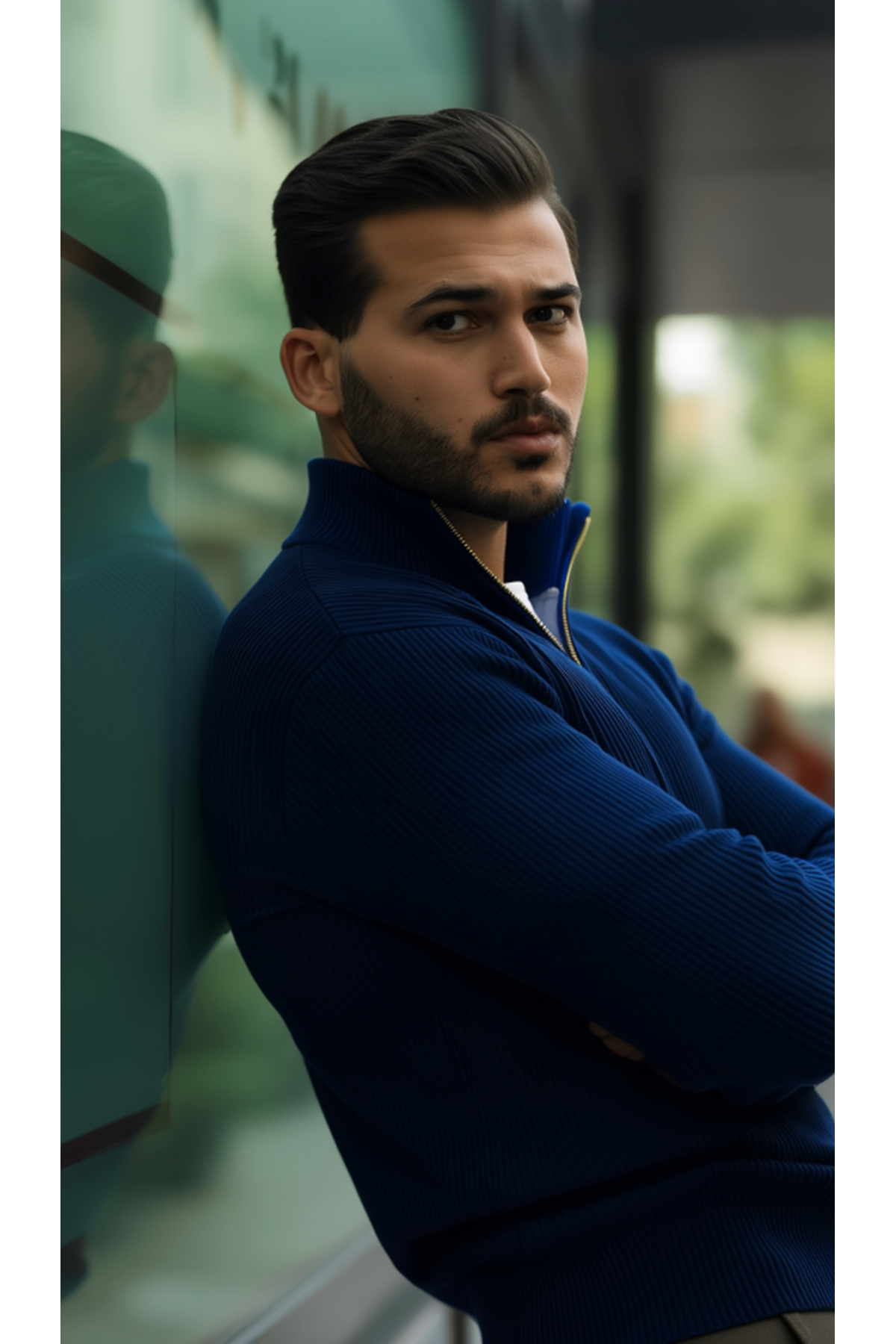 Erkek Balıkçı Zip Yaka Uzun Kollu Triko