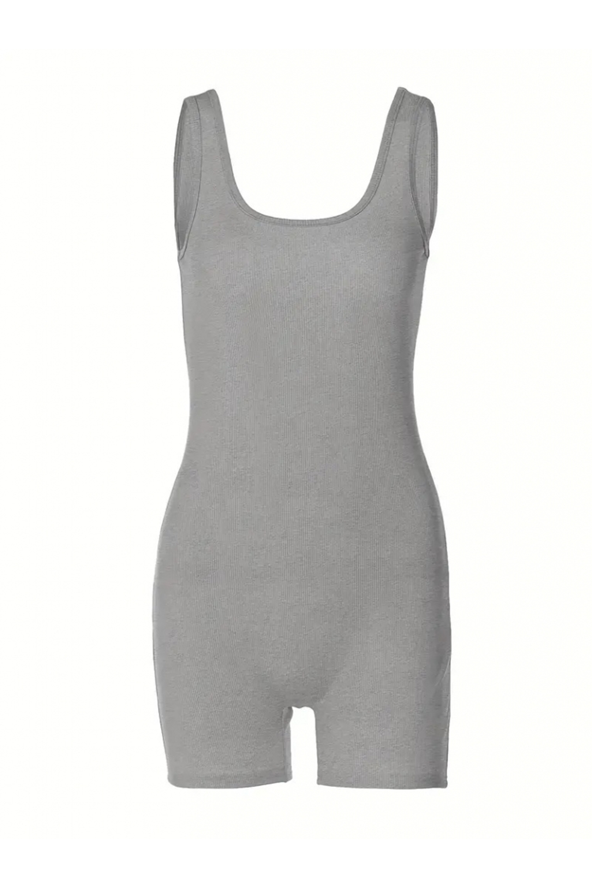 Kadın Kalın Askılı Bodycon Kaşkorse şort Tulum