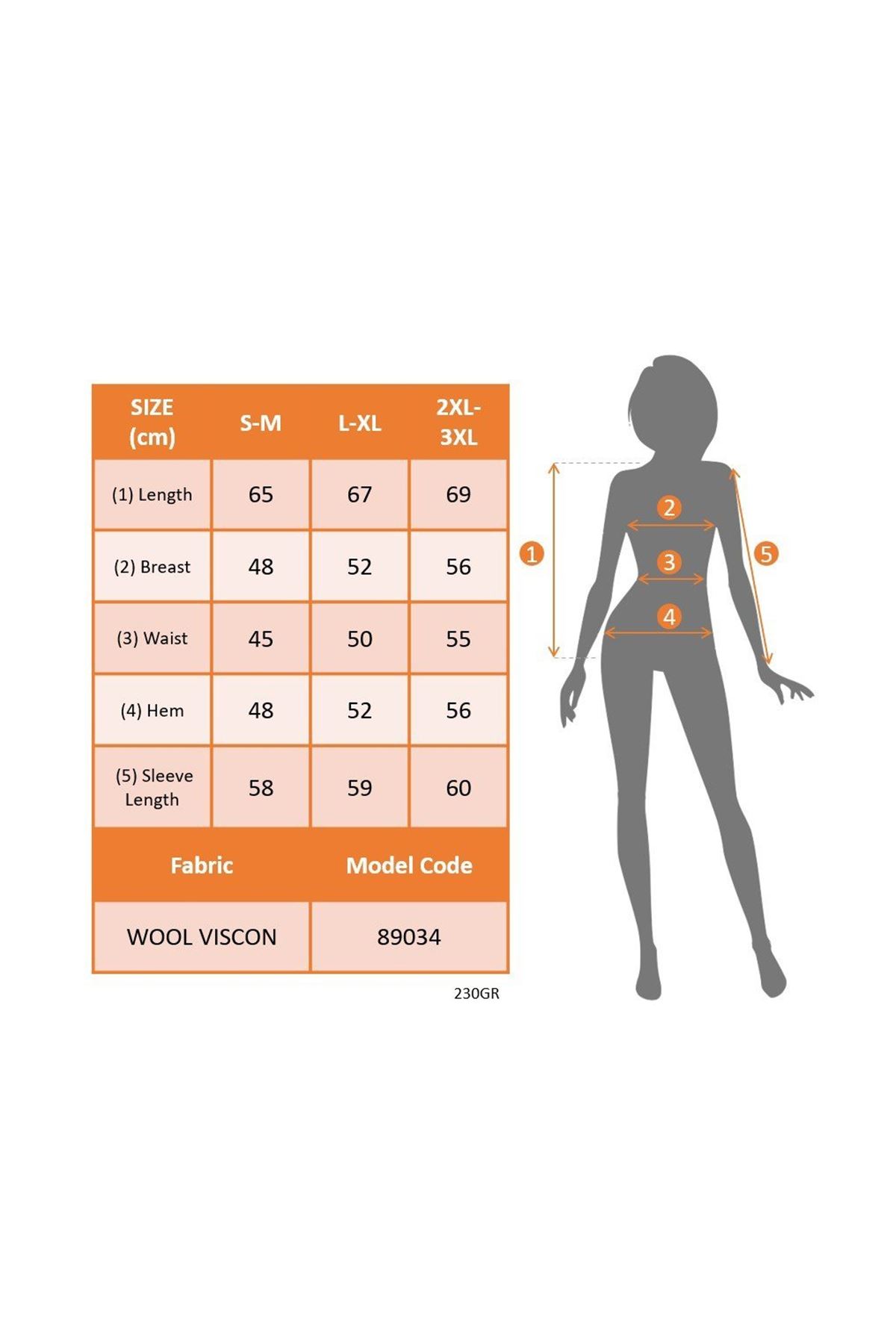 Kadın Uzun Kollu V Yakalı Yandan Düğmeli Yün Viskon Bluz