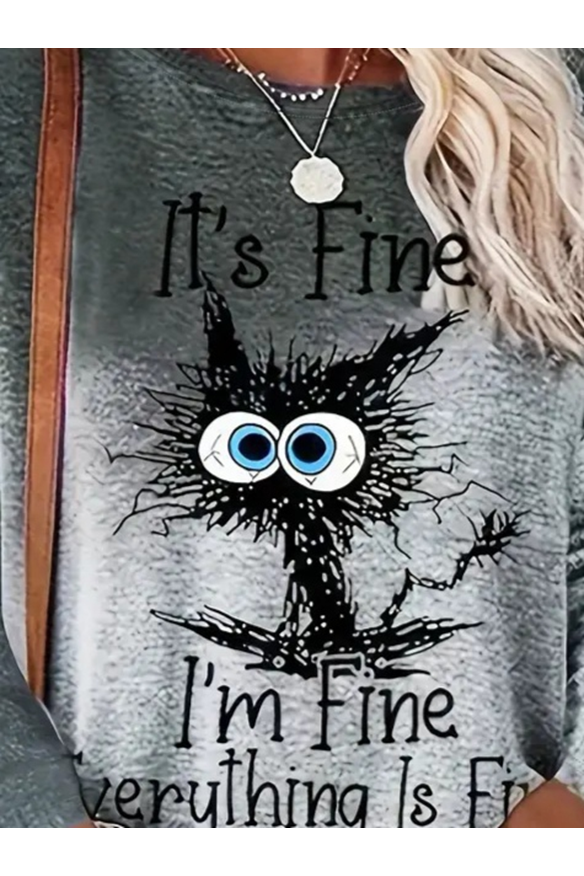 Kadın Uzun Kollu Bisiklet Yakalı Desenli Süprem Bluz