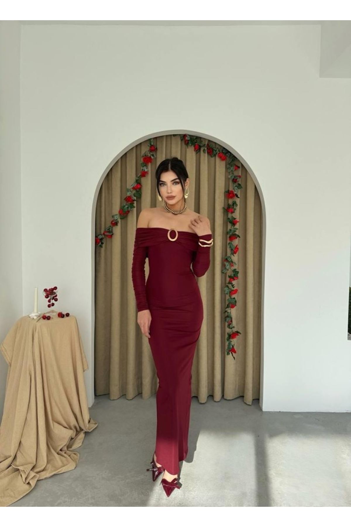 Maca Straplez Elbise