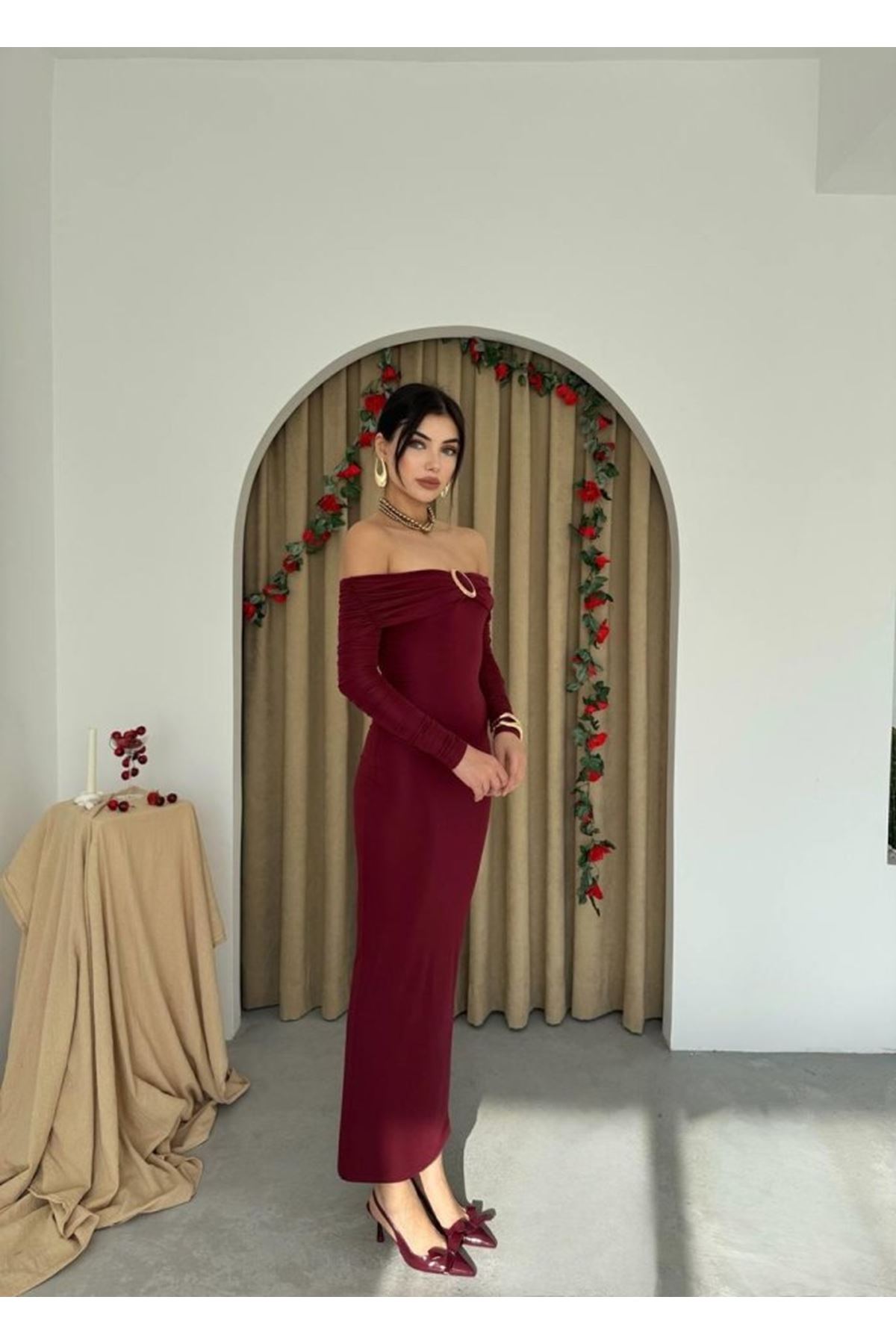 Maca Straplez Elbise