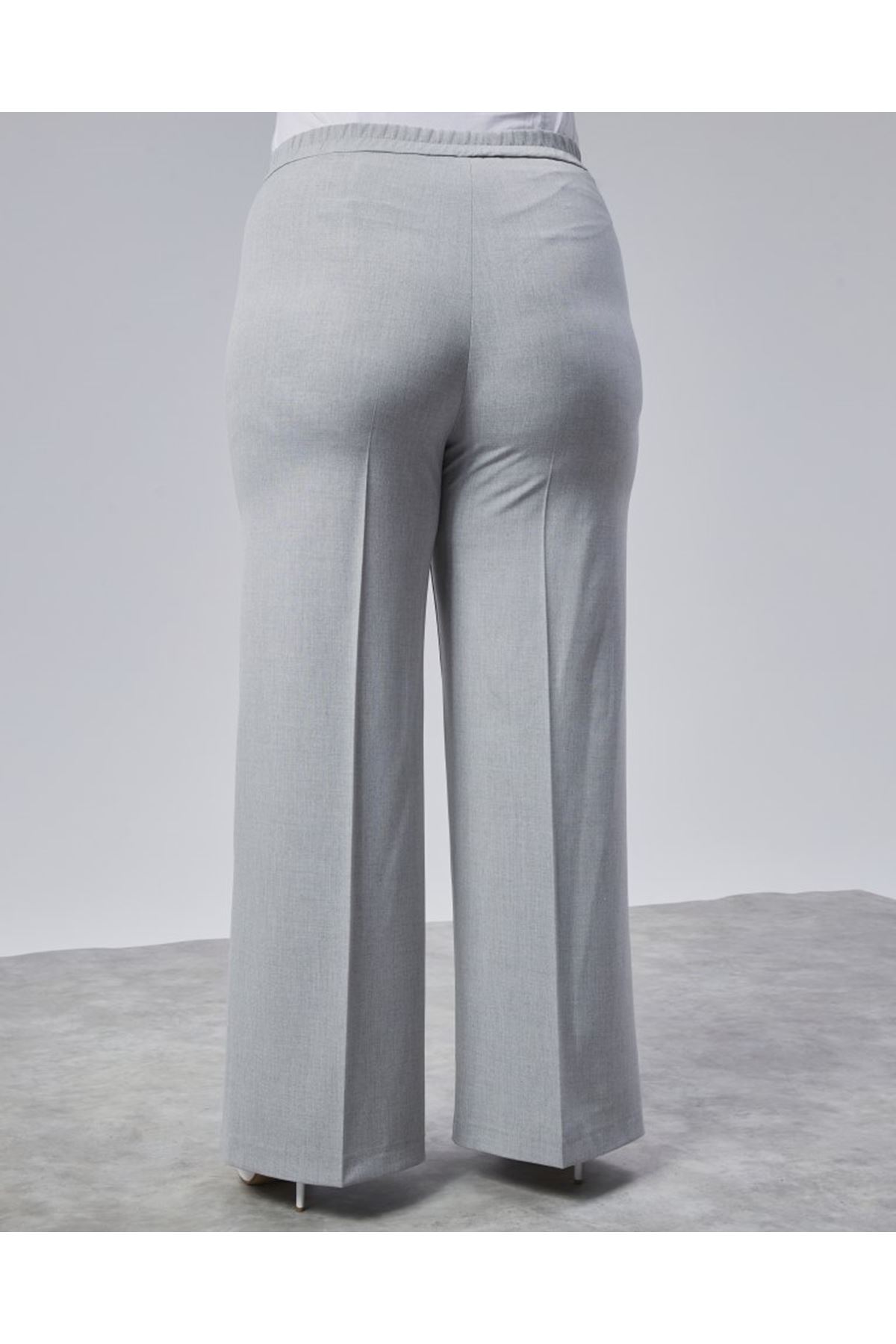 Poly Viscose Full Lycra Beli̇ Lasti̇kli̇ Battal Pantolon