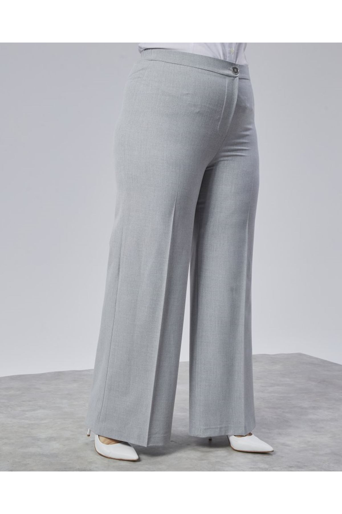 Poly Viscose Full Lycra Beli̇ Lasti̇kli̇ Battal Pantolon