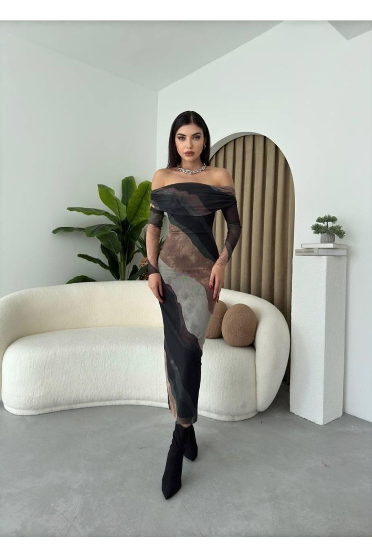 Sevilla Madonna Yaka Tül Elbise