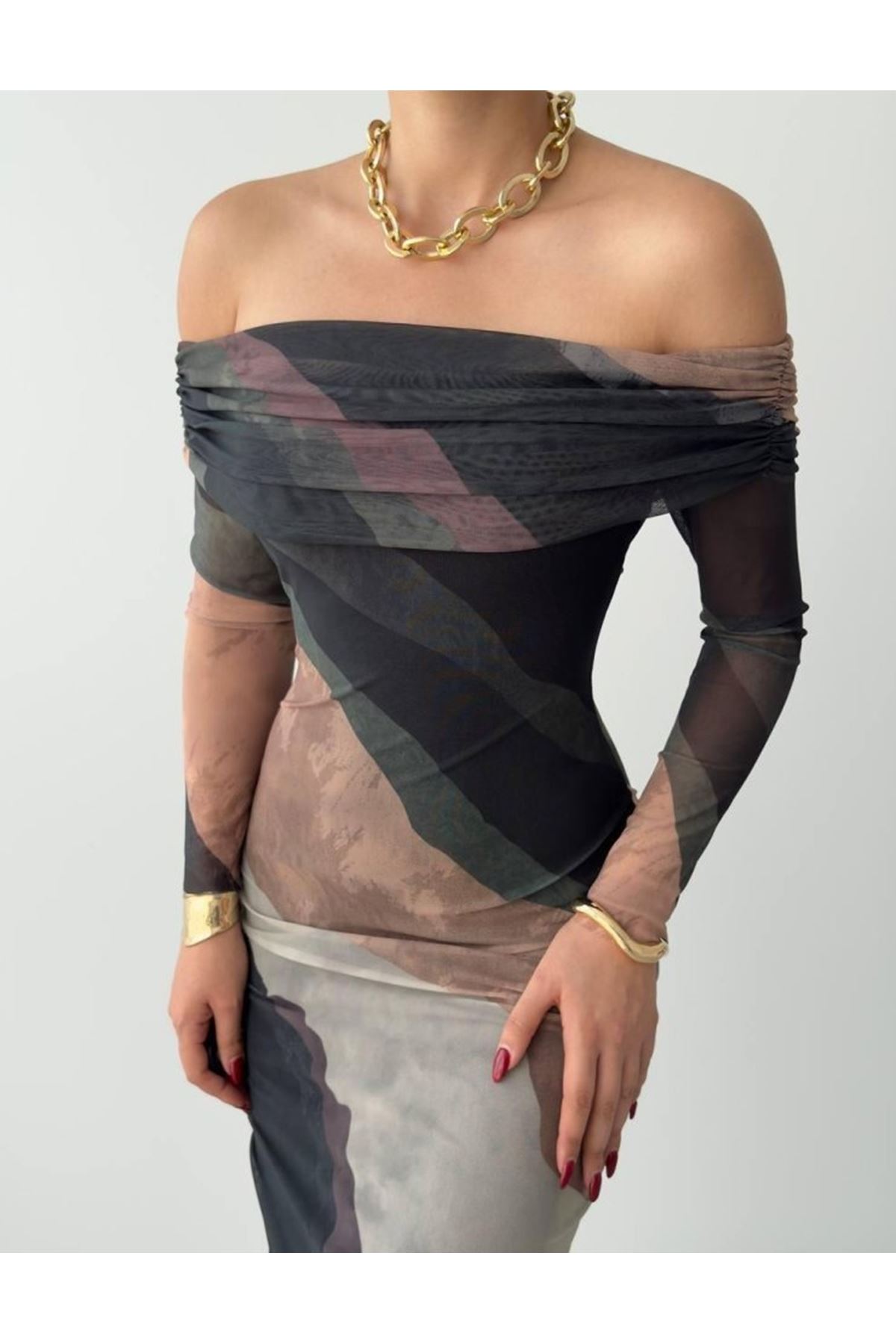 Sevilla Madonna Yaka Tül Elbise