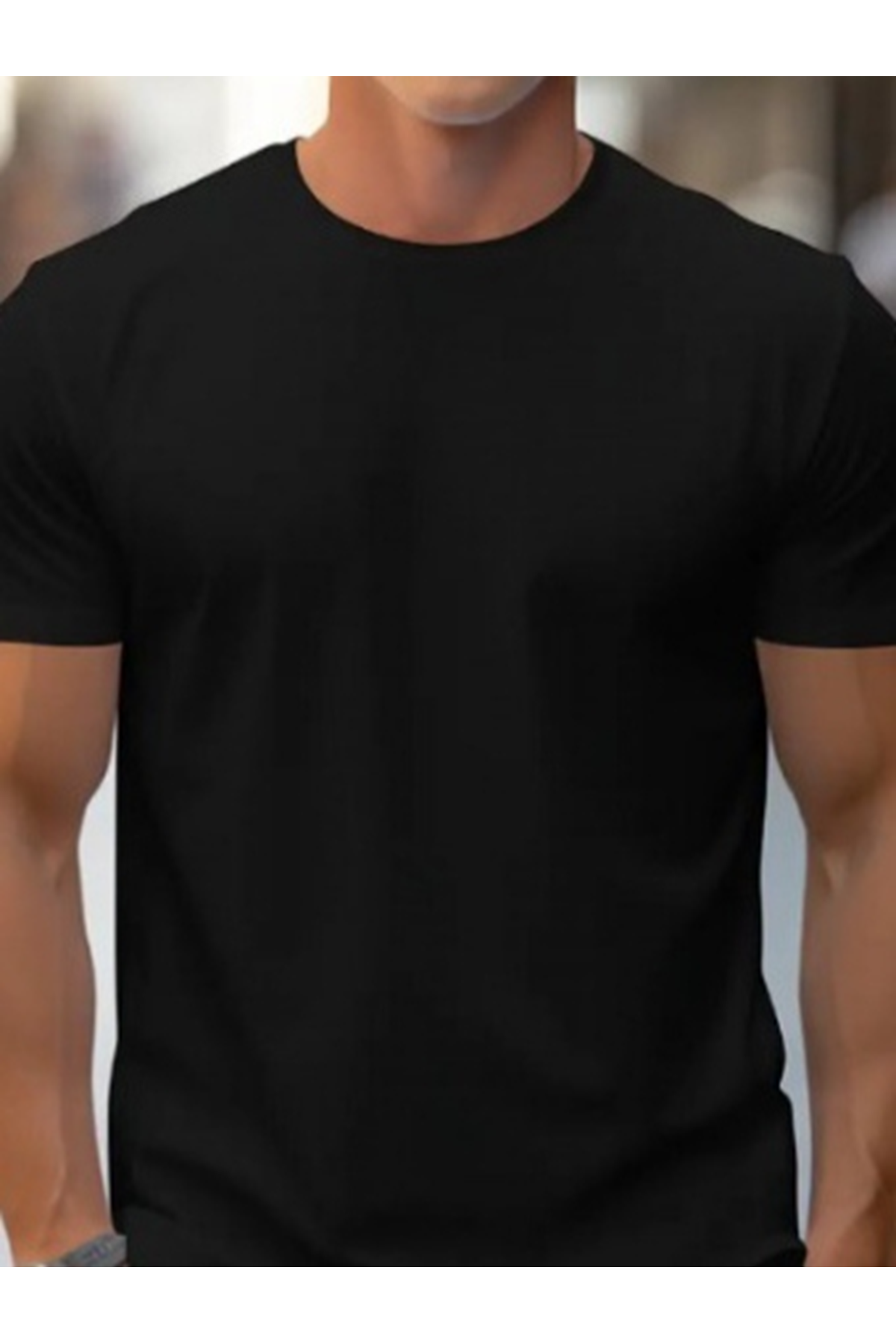 Erkek Kısa Kollu Bisiklet Yaka Iki Iplik Tişört