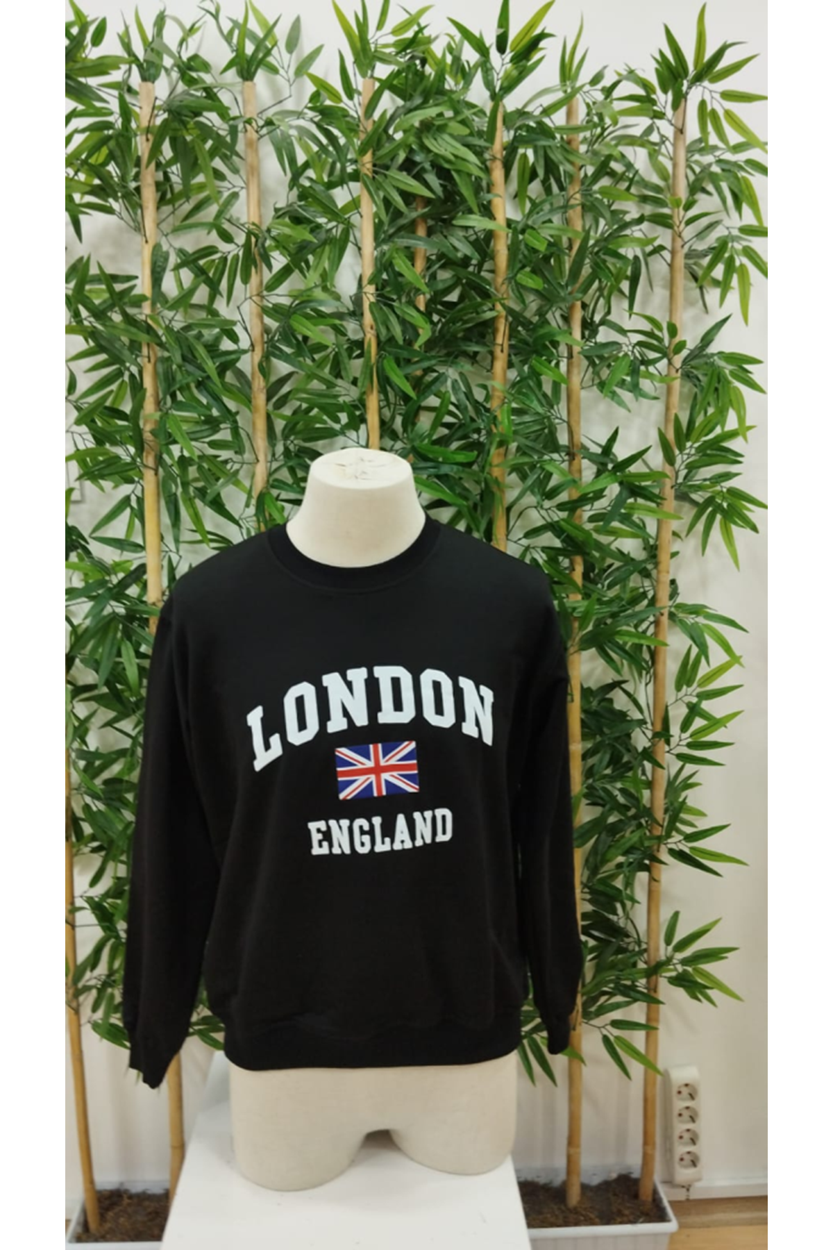 Erkek Uzun Kollu Bisiklet Yaka Yazı Baskılı Iki Iplik Sweat