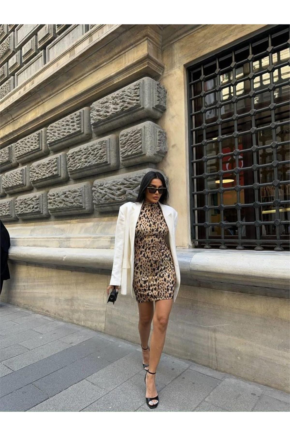 LEOPAR KISA ELBİSE SANDY - Leopar