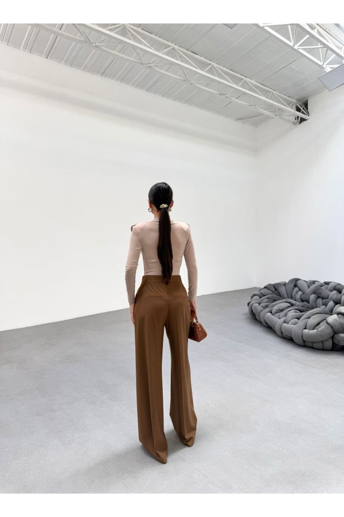 230 Gr Poly Viscose Full Lycra Pi̇leli̇ Palazzo Pantolon