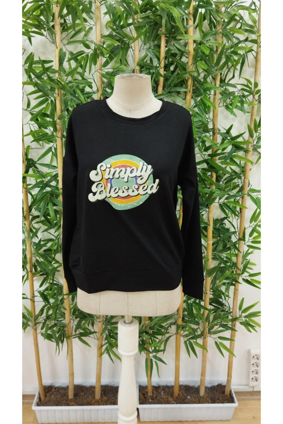 Kadın Uzun Kollu Bisiklet Yaka Viskon Iki Iplik Bluz