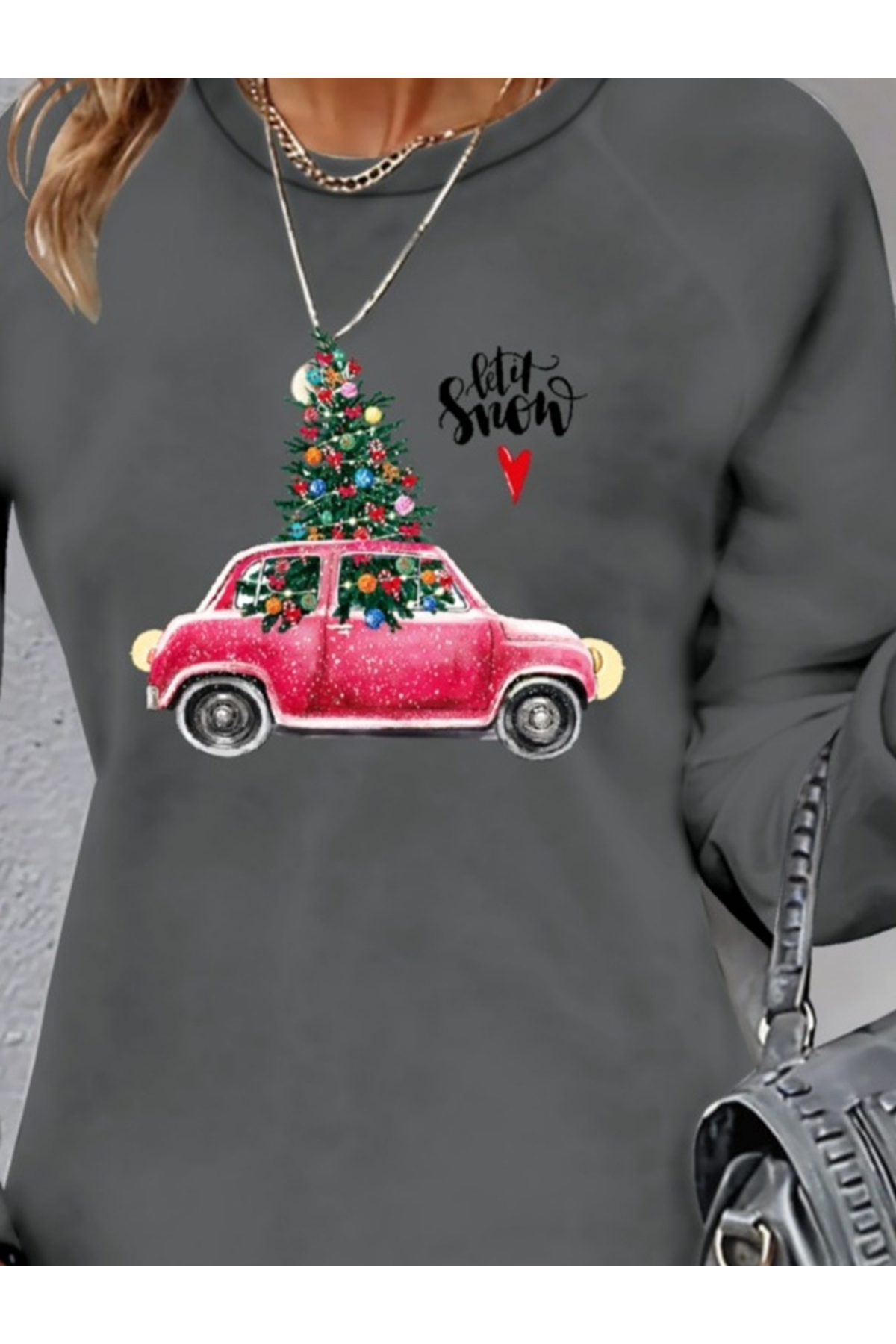 Kadın Uzun Kollu Bisiklet Yaka Desenli Viskon Iki Iplik Elbise