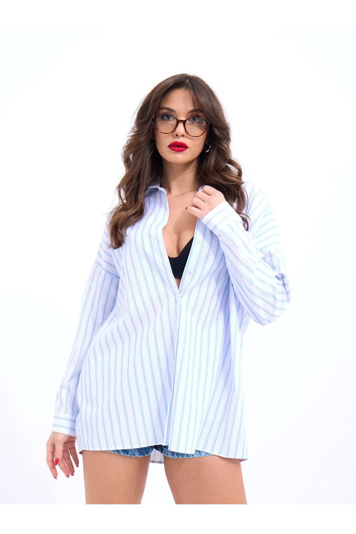 5213 GÖMLEK-LOS ANGELES ÇİZGİLİ