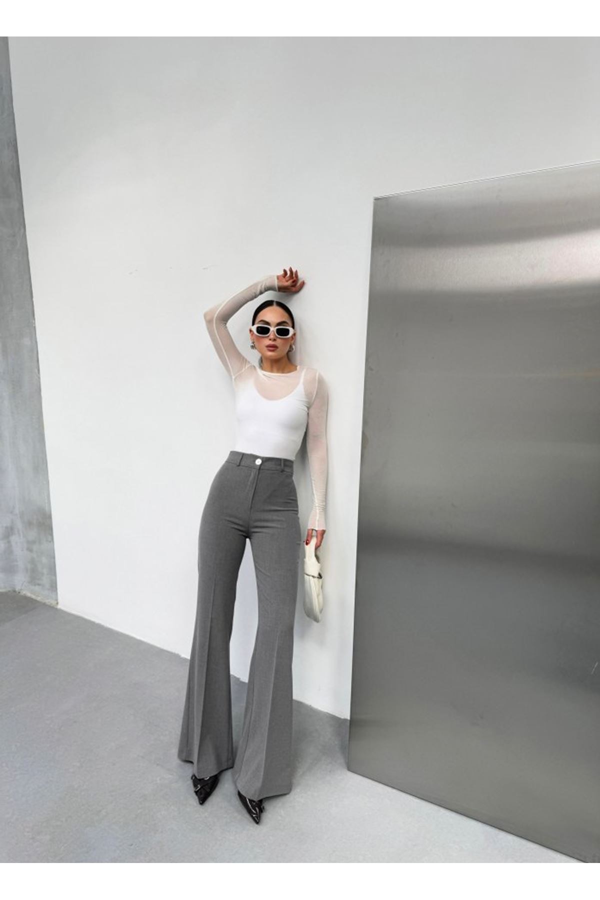 230 Gr Poly Viscose Full Lycra İspanyol Paça Pantolon