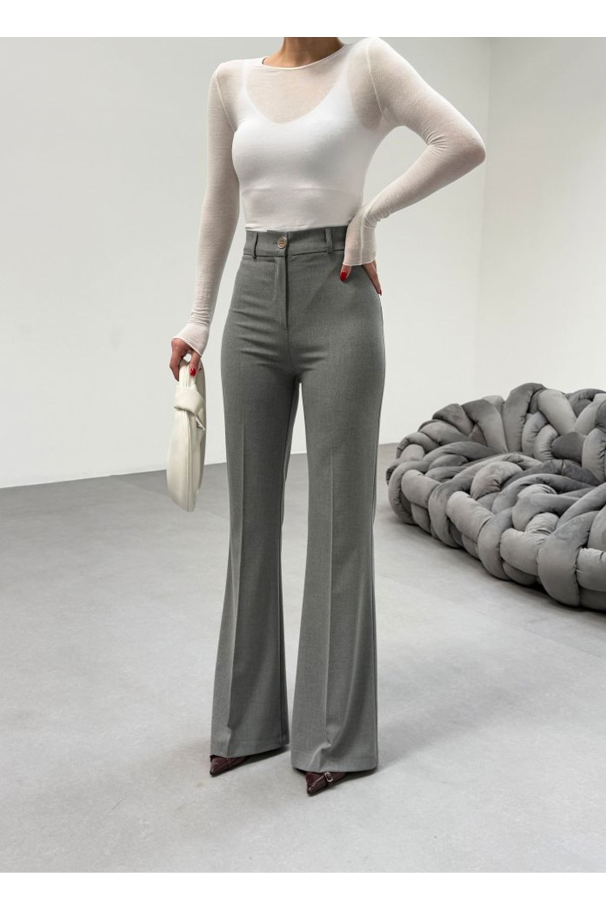 230 Gr Poly Viscose Full Lycra İspanyol Paça Pantolon