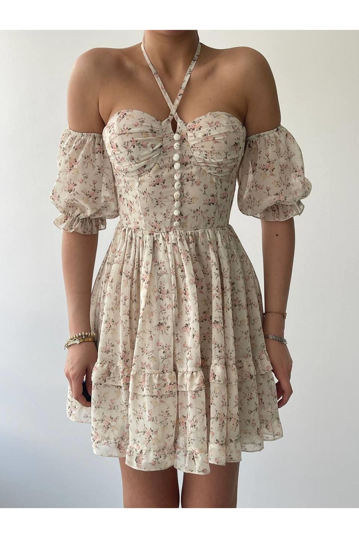 Hans Boyundan Bağlamalı Elbise