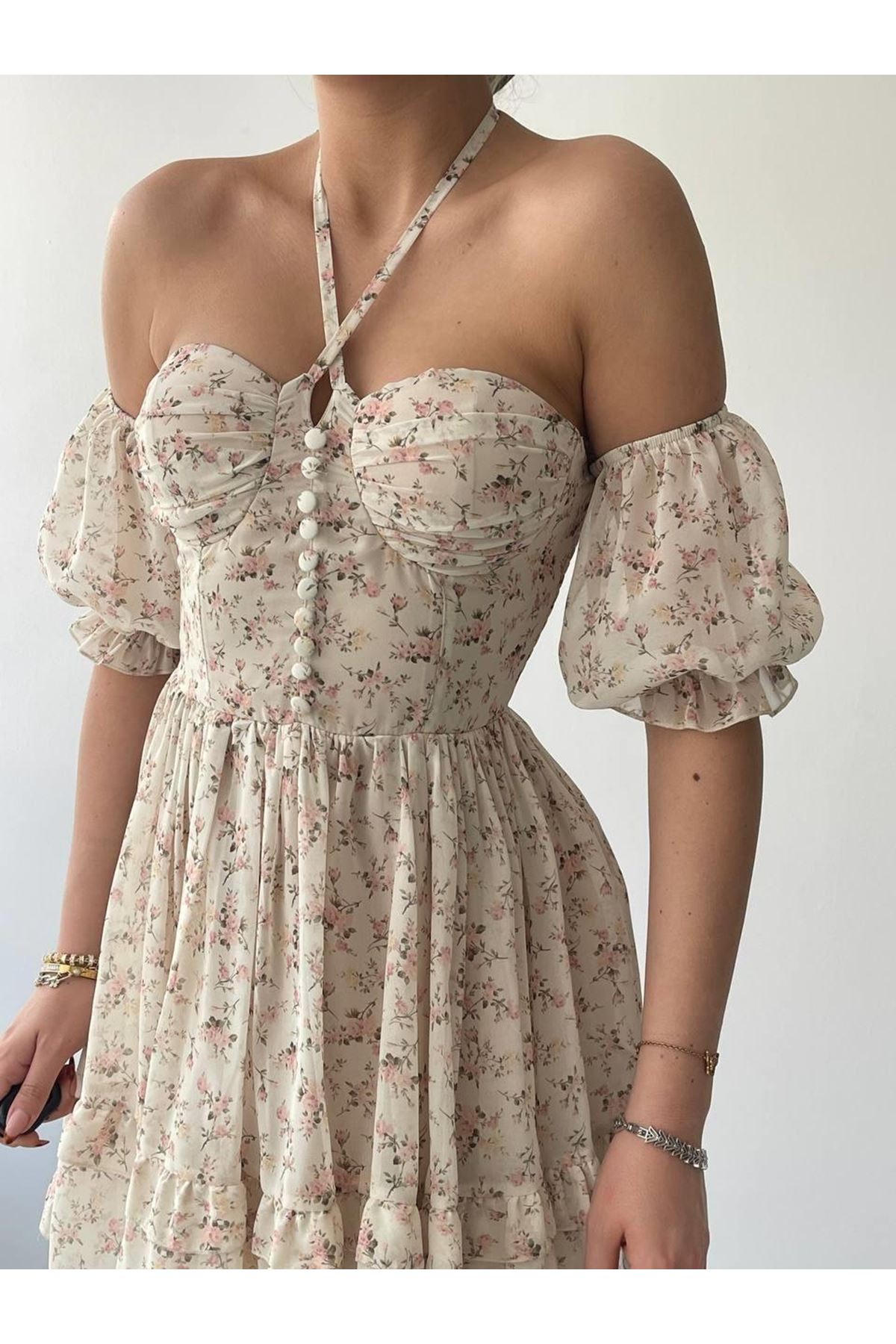 Hans Boyundan Bağlamalı Elbise