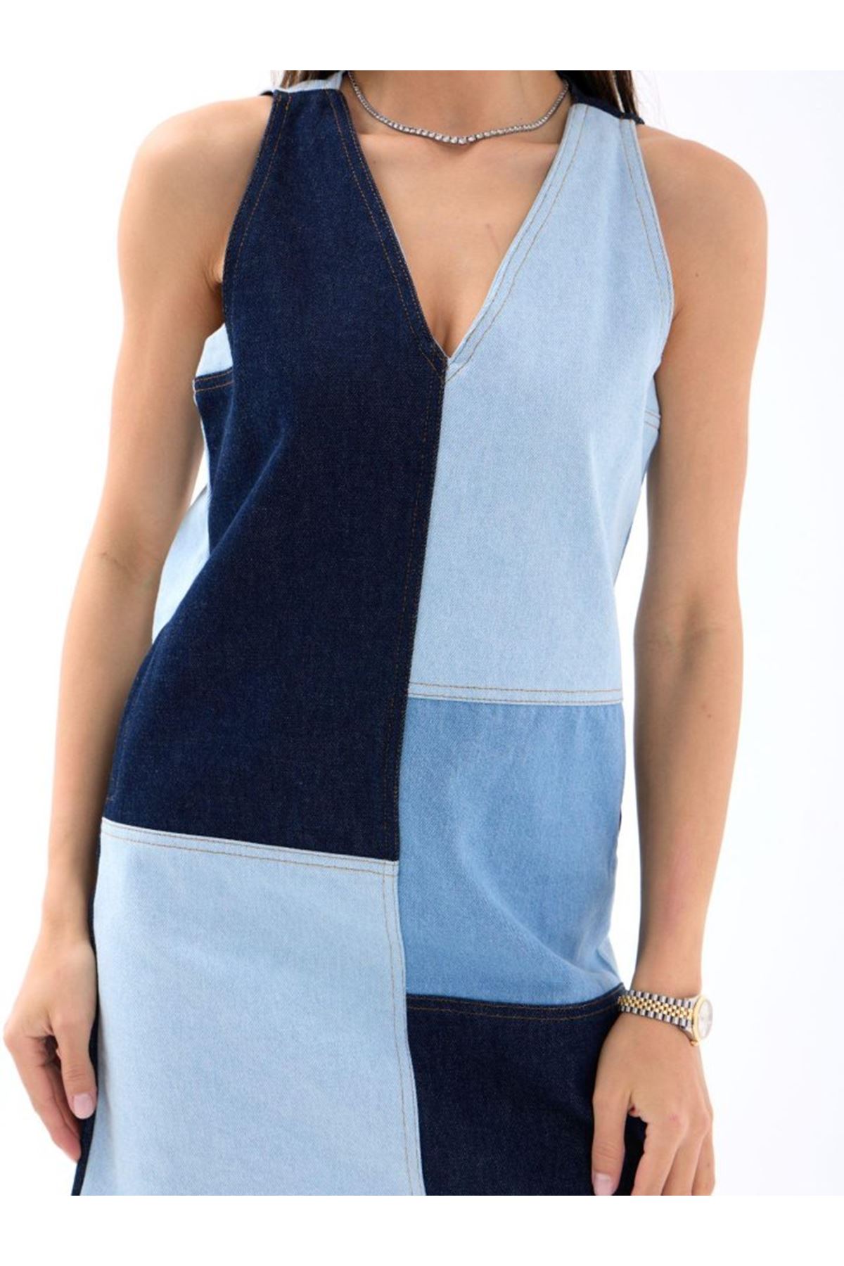 7385 KOT ELBİSE-MAVİ