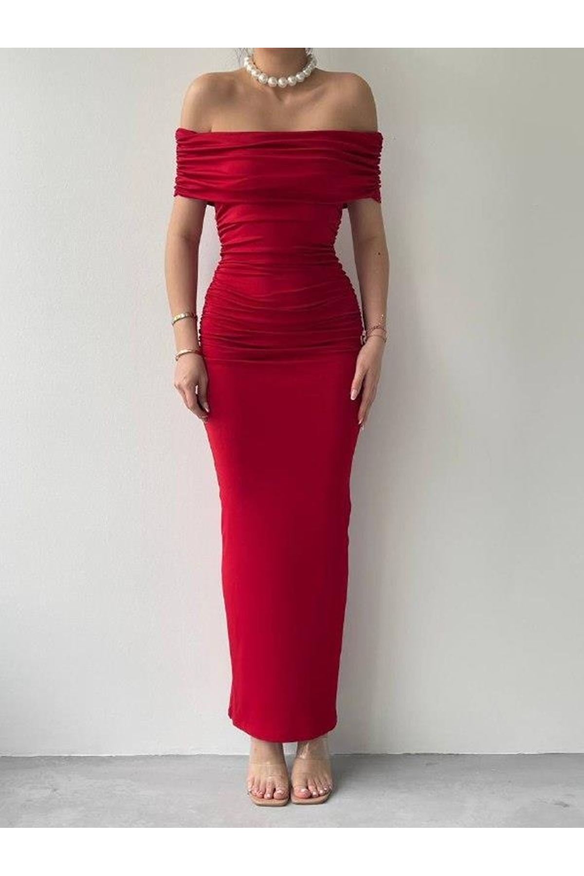 Milan Madonna Yaka Kalem Elbise