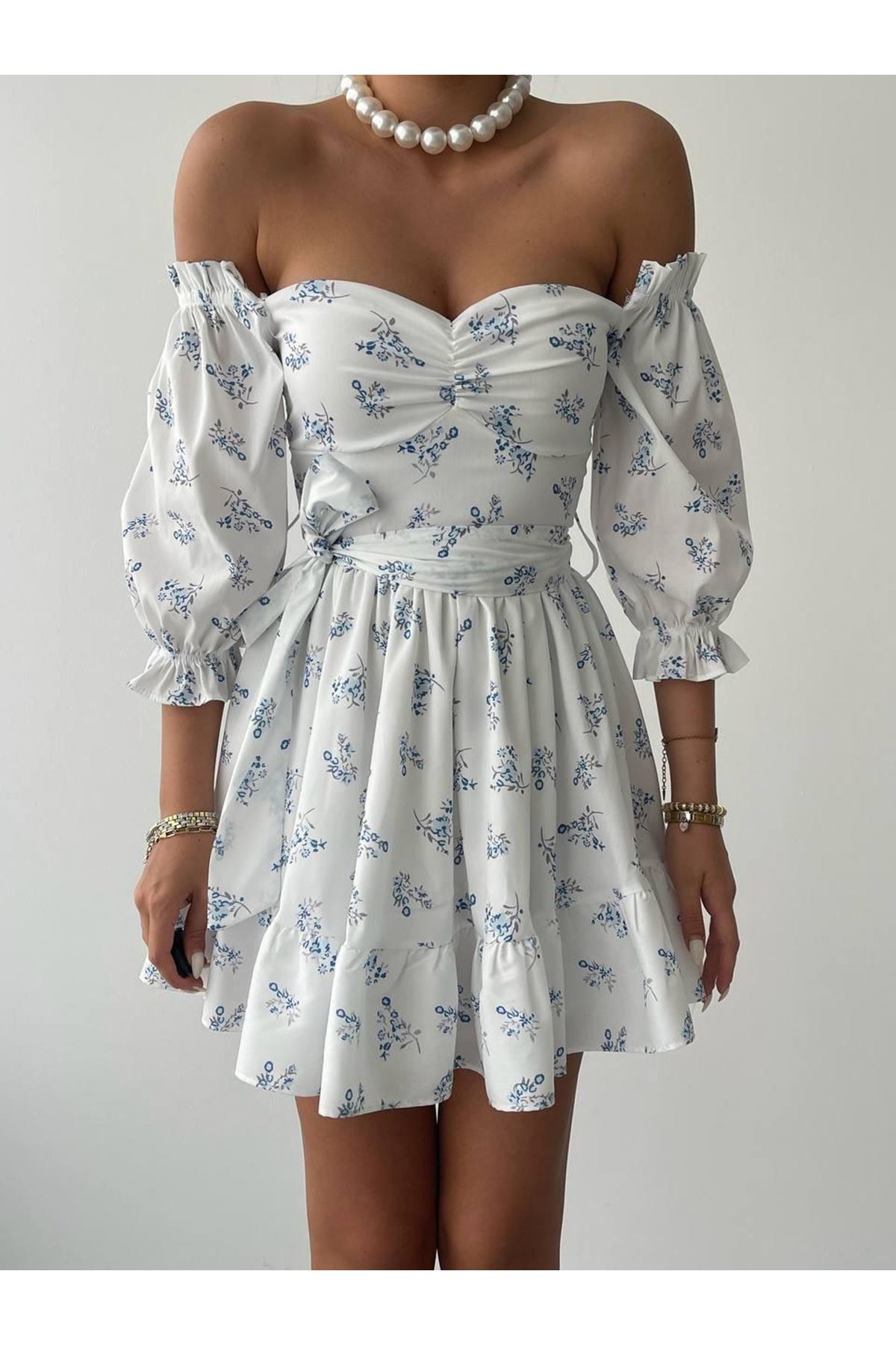 Rucka Belden Bağlamalı Mini Elbise